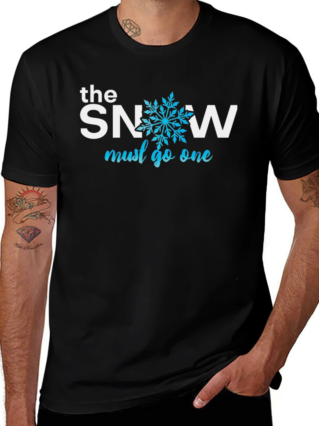 The Snow Must Go On Black Graphic T-Shirt