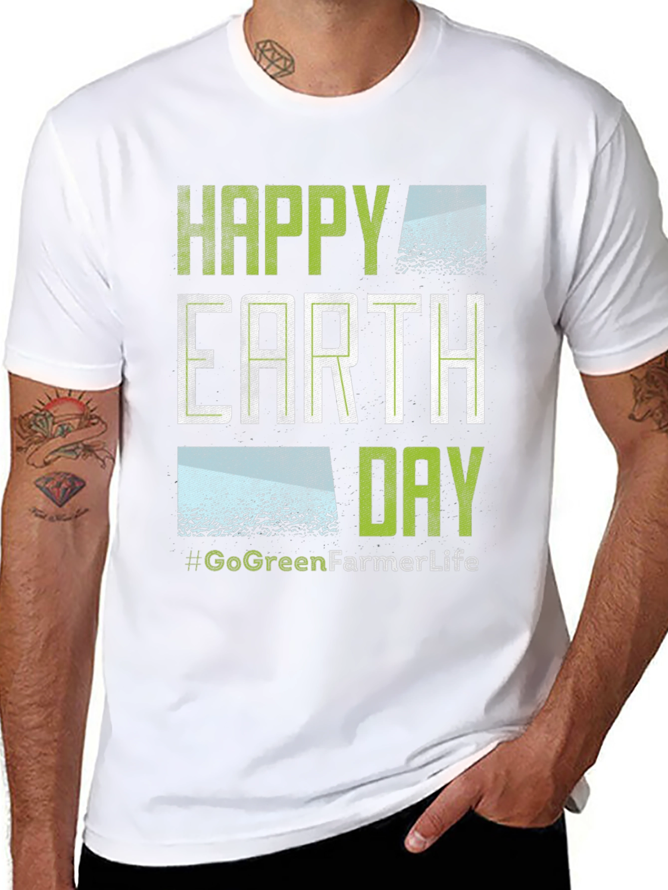 Happy Earth Day T-Shirt - Go Green Farmer Life
