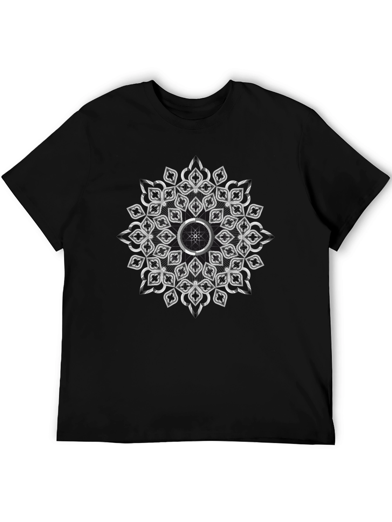 Elegant Mandala Graphic Black T-Shirt