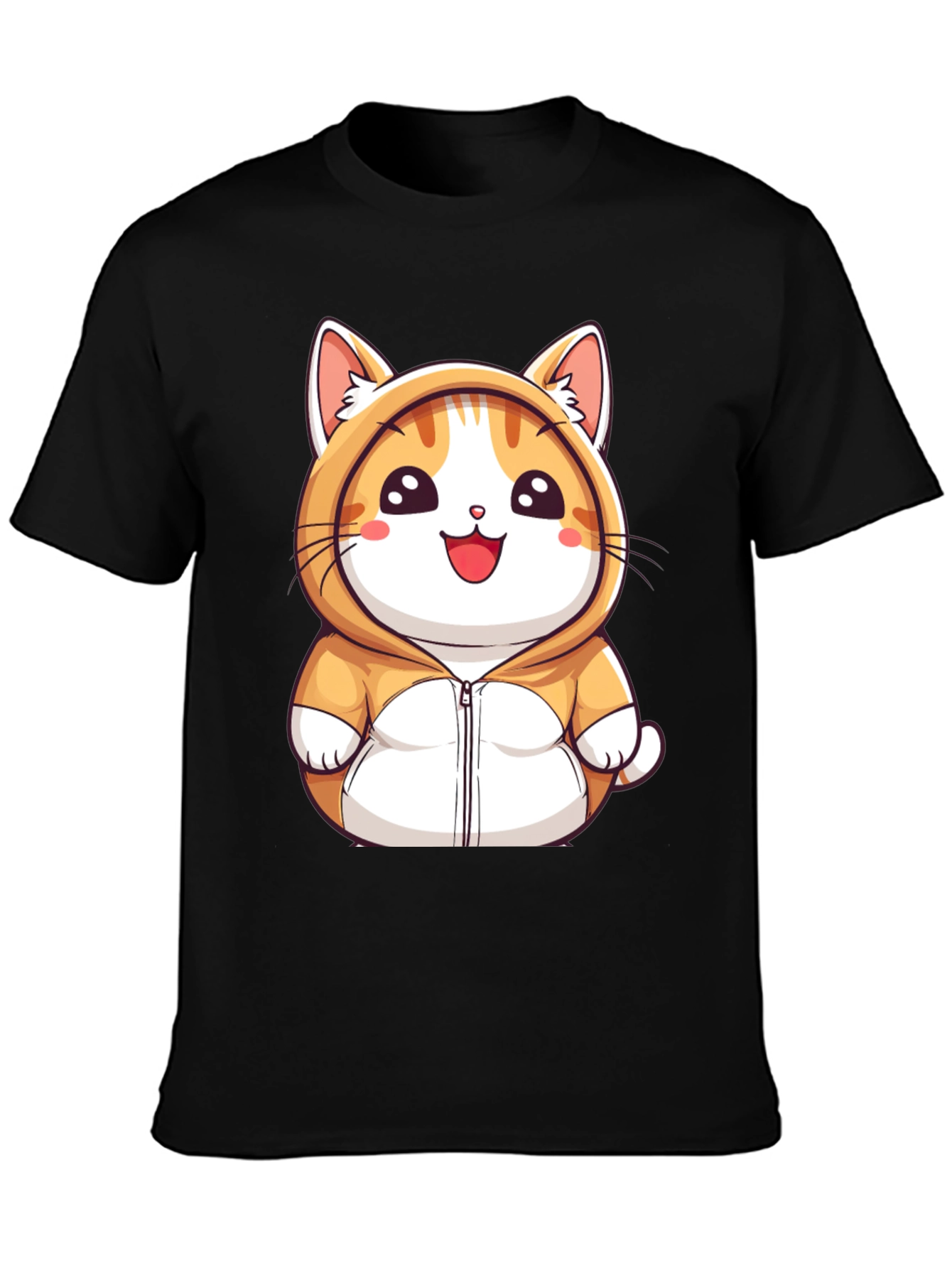Cute Cartoon Cat Hoodie T-Shirt
