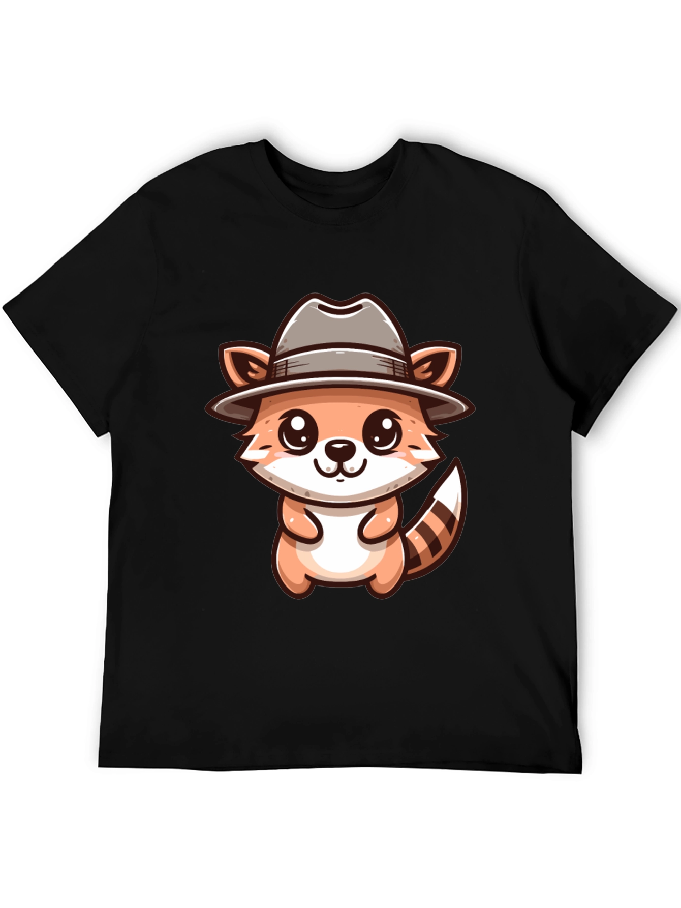 Cute Cartoon Raccoon Detective T-Shirt