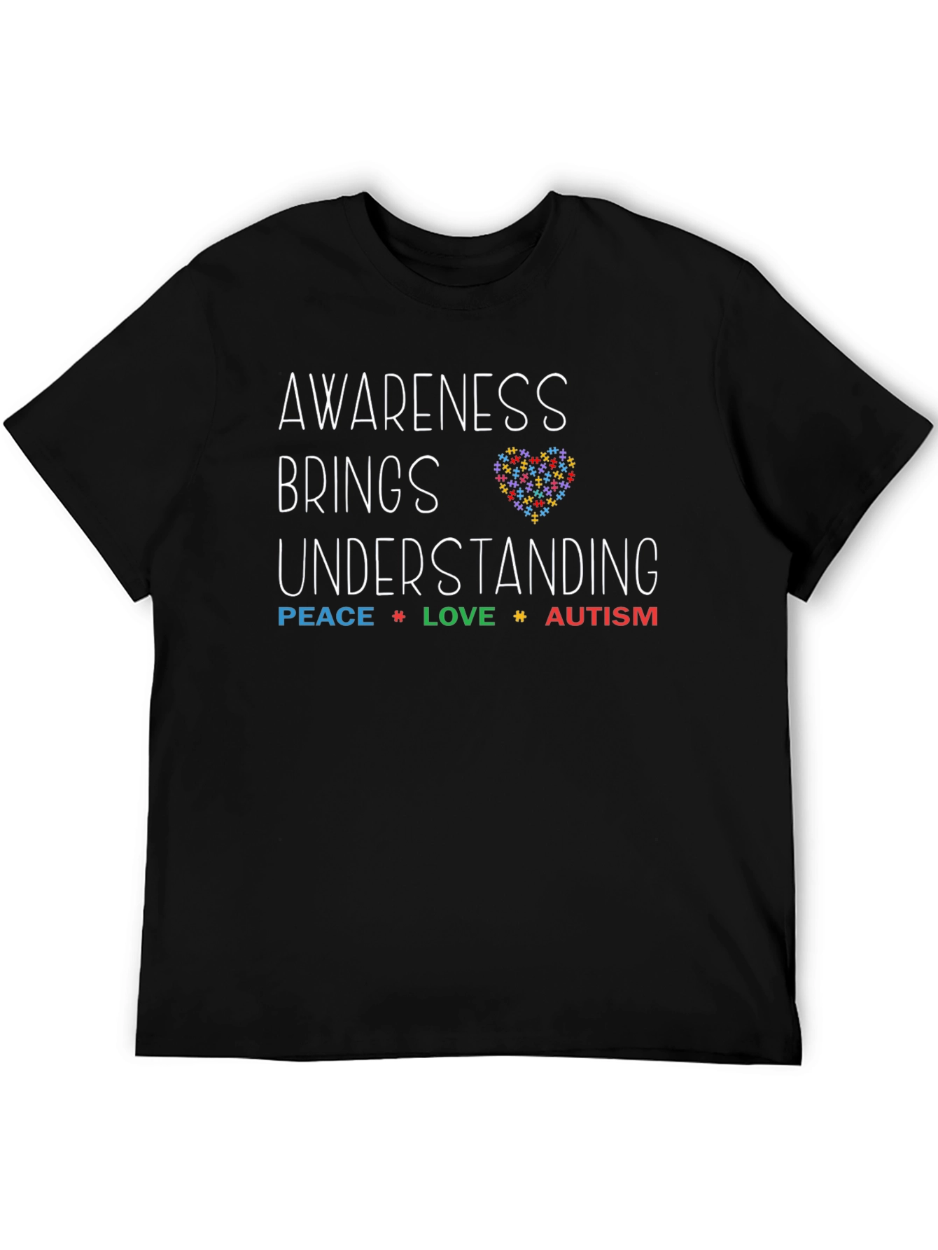 Autism Awareness Graphic Tee: Peace Love Understanding