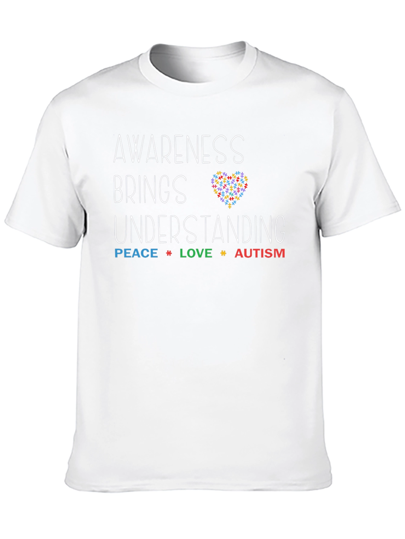 Autism Awareness Graphic Tee: Peace Love Understanding