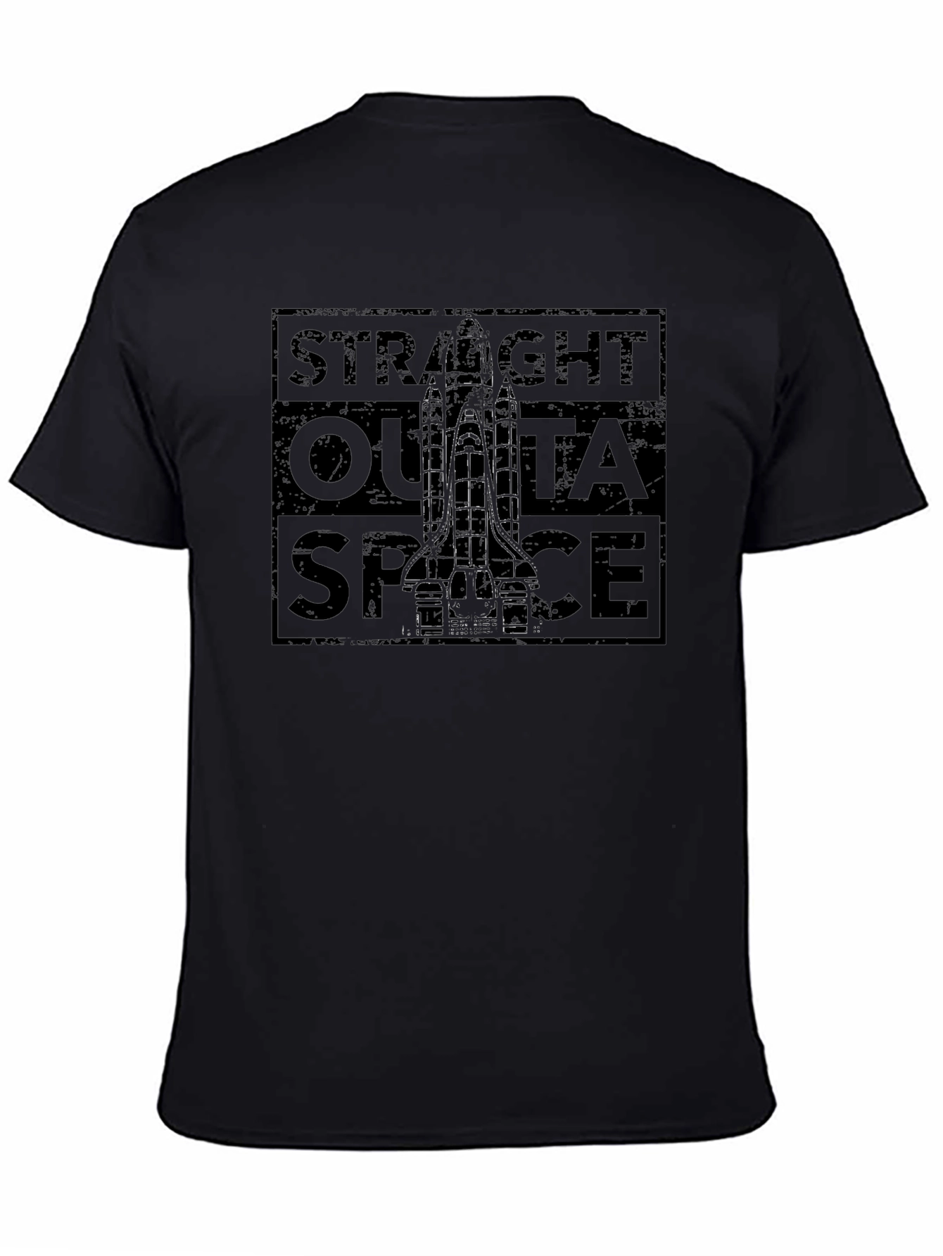 Straight Outta Space Black Graphic T-Shirt