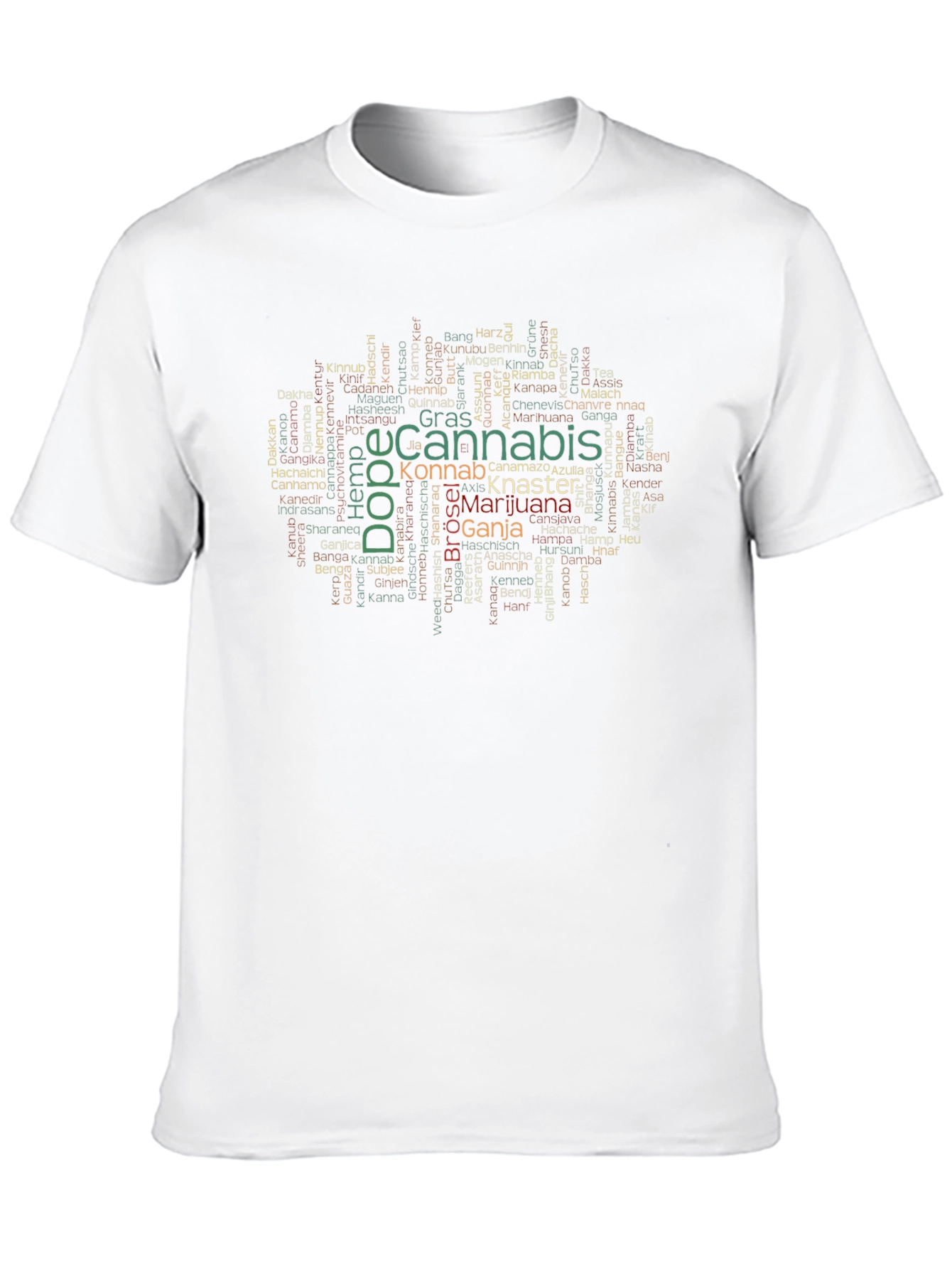 Cannabis Word Cloud T-Shirt - Novelty Design