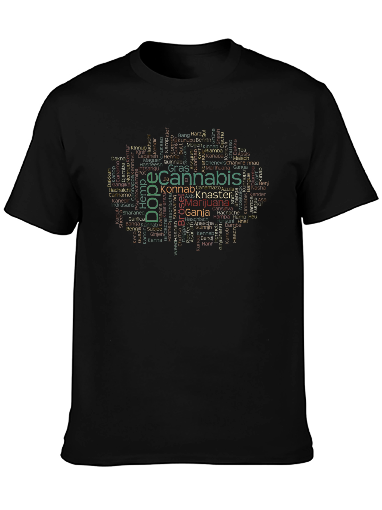 Cannabis Word Cloud T-Shirt - Novelty Design