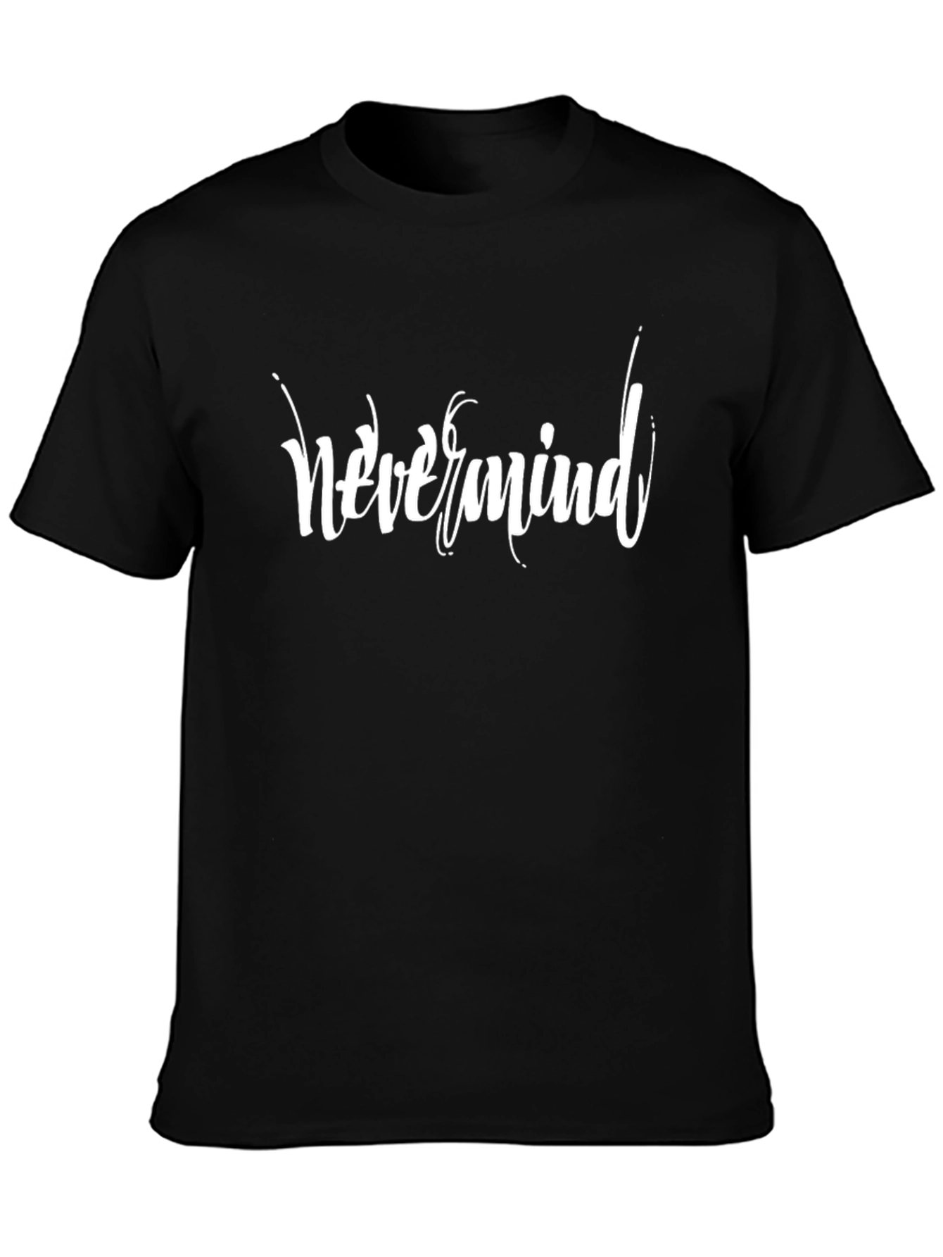 Nevermind Graphic Tee - Black Cotton Comfort