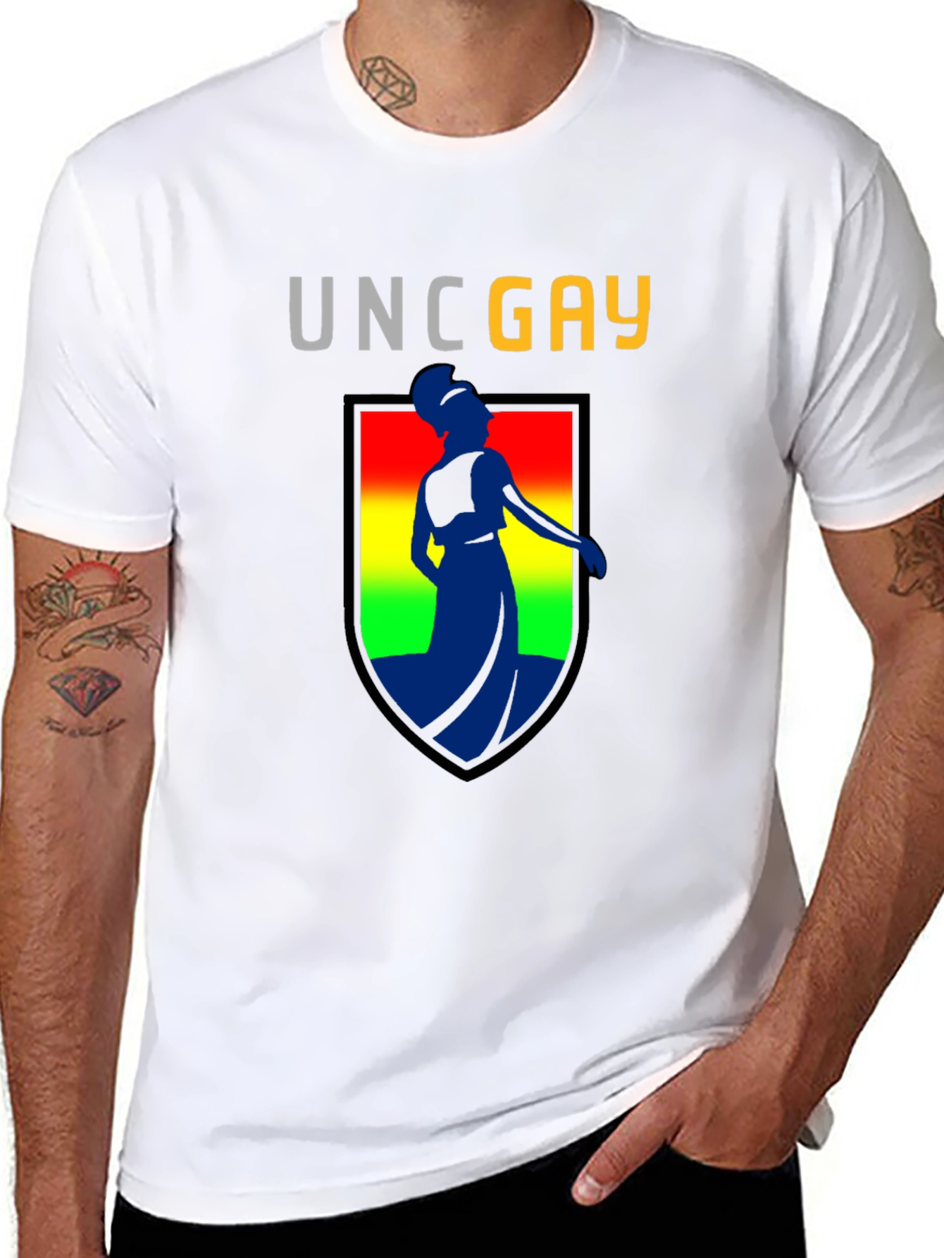 UNC GAY T-Shirt Black Cotton Blend Unisex