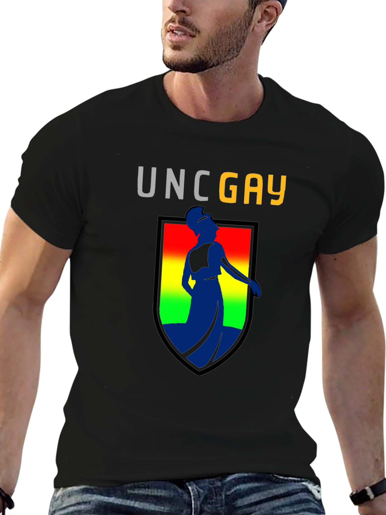 UNC GAY T-Shirt Black Cotton Blend Unisex