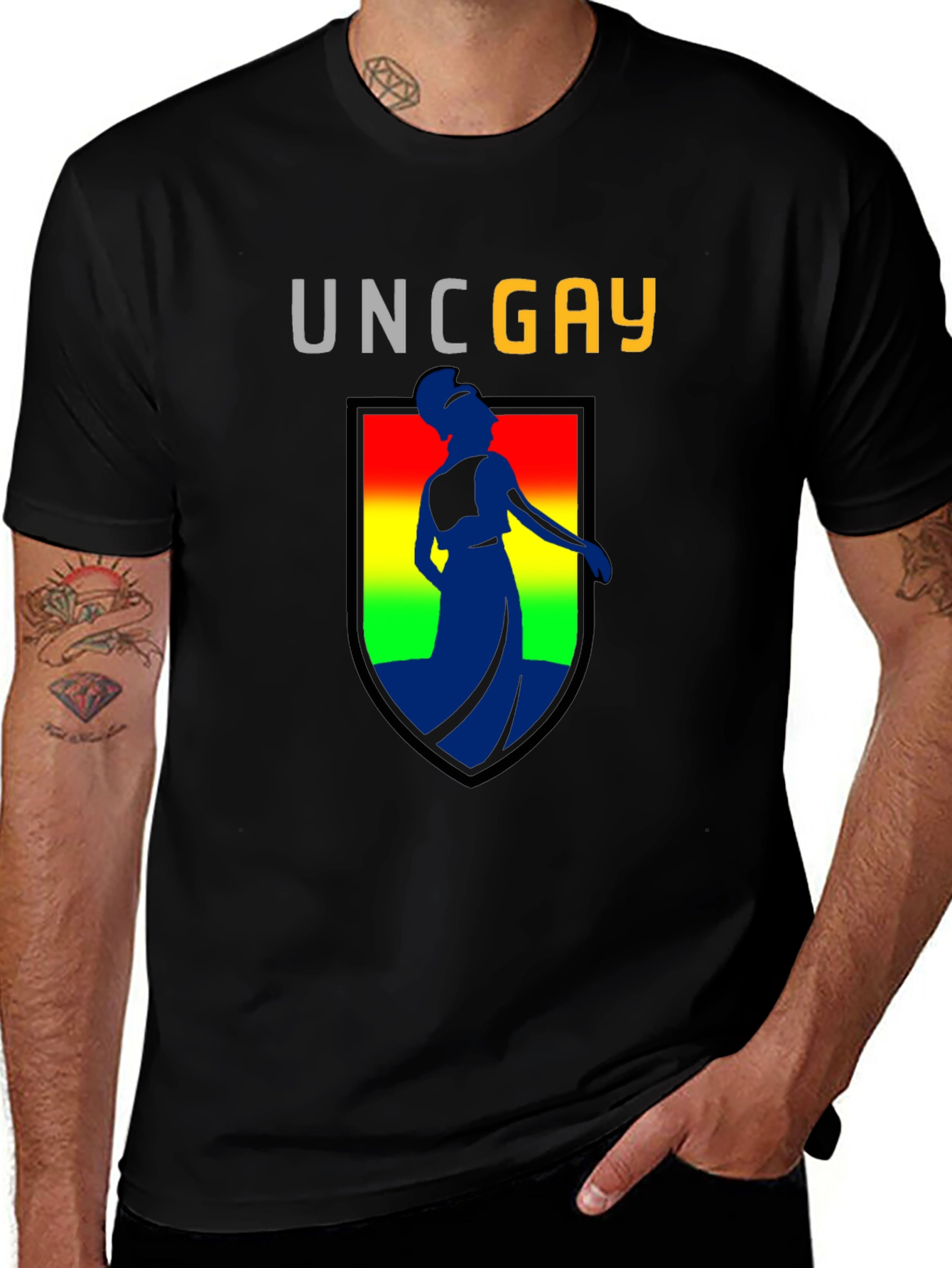 UNC GAY T-Shirt Black Cotton Blend Unisex