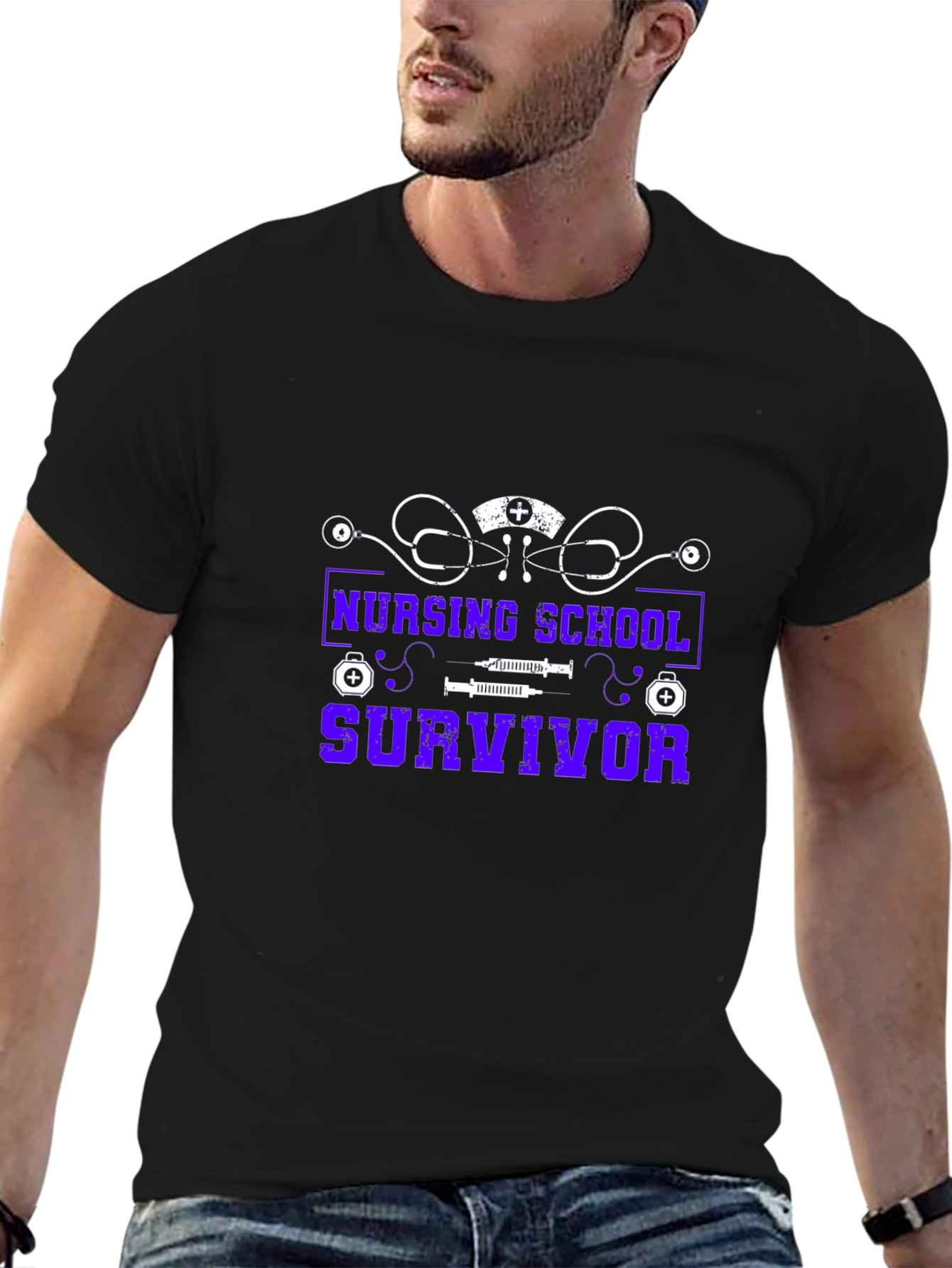 Nursing School Survivor Graphic T-Shirt
