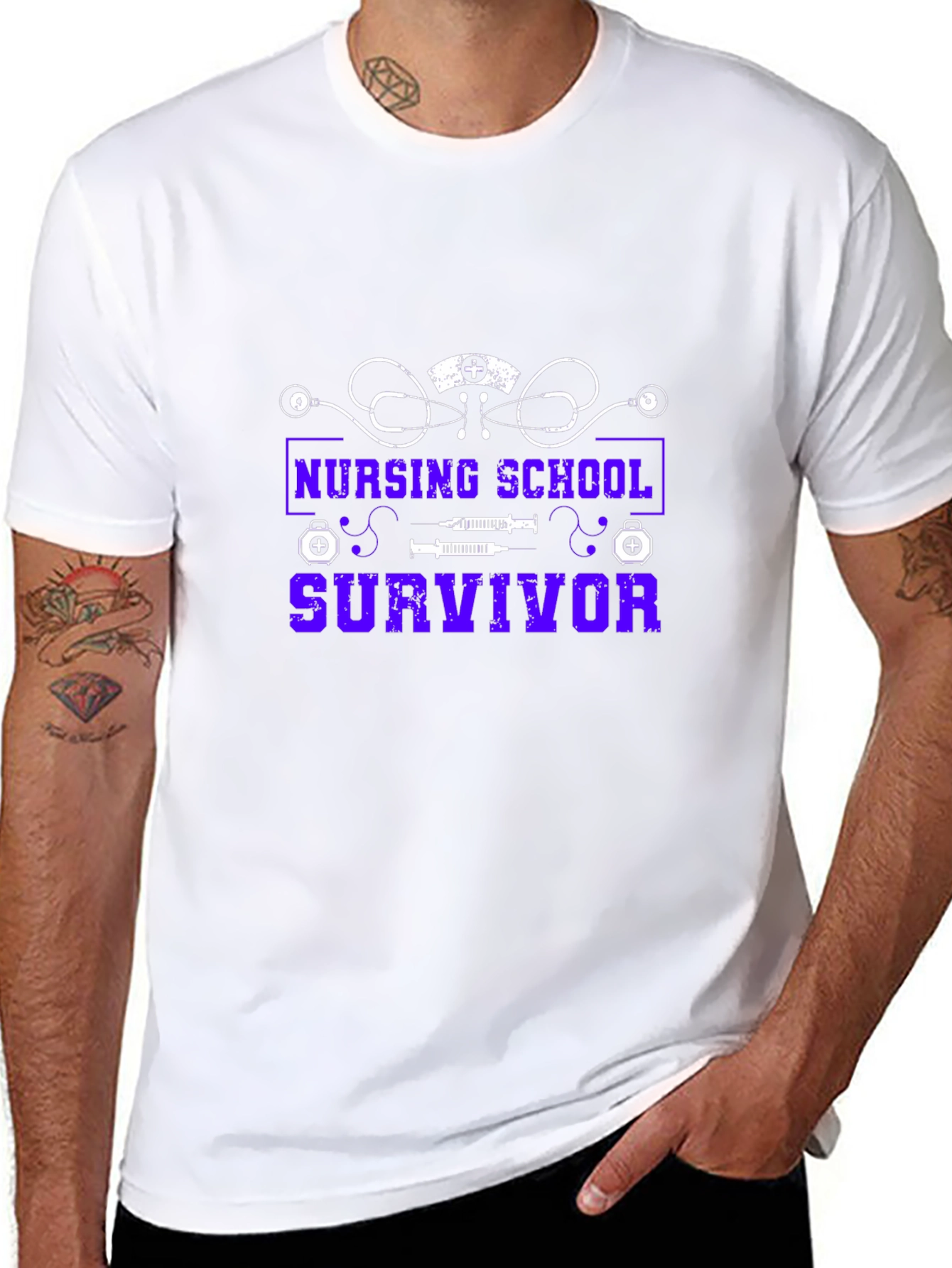 Nursing School Survivor Graphic T-Shirt