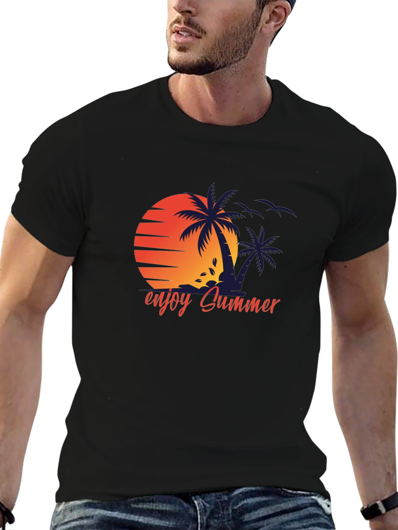 Enjoy Summer Black T-Shirt