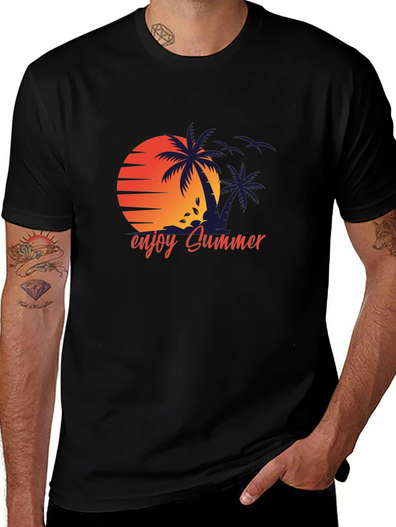 Enjoy Summer Black T-Shirt