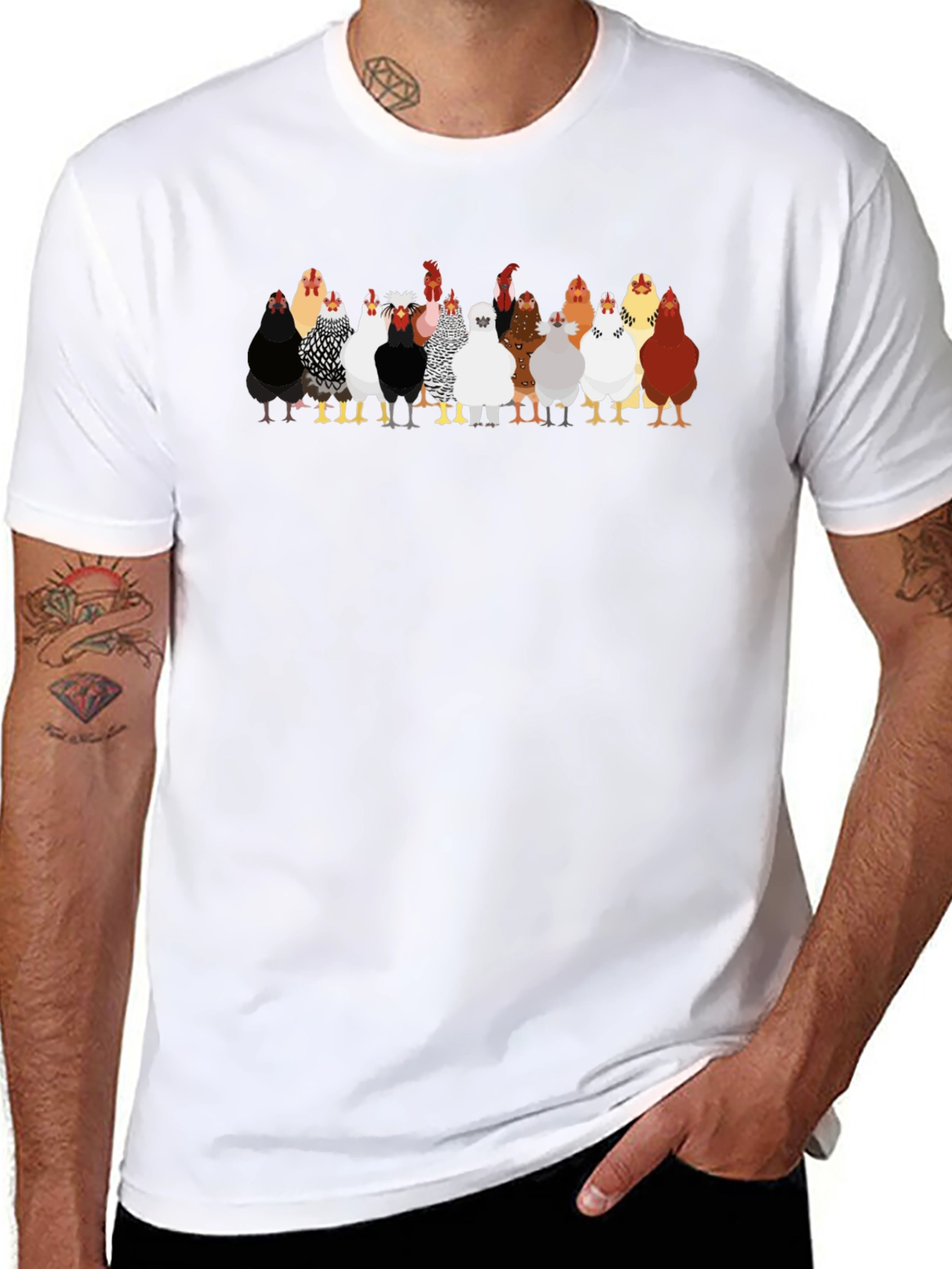 Chicken Lineup Graphic T-Shirt