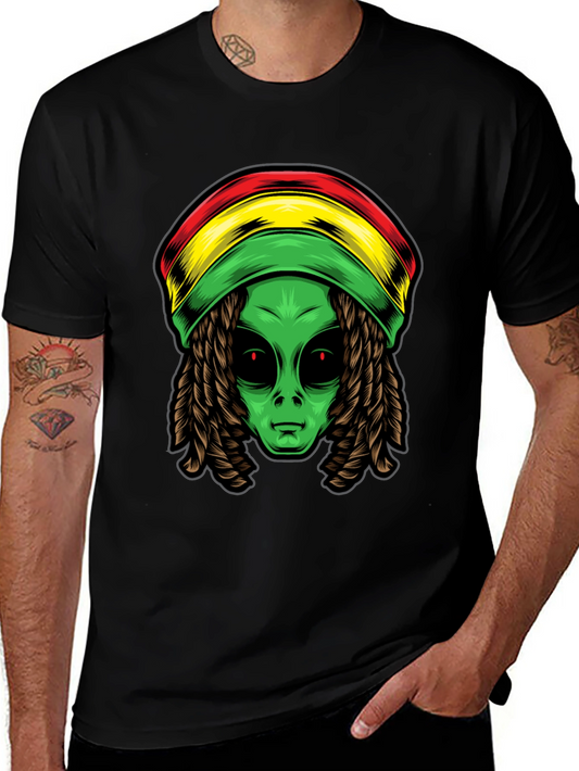Rasta Alien T-Shirt - Cool Graphic Tee