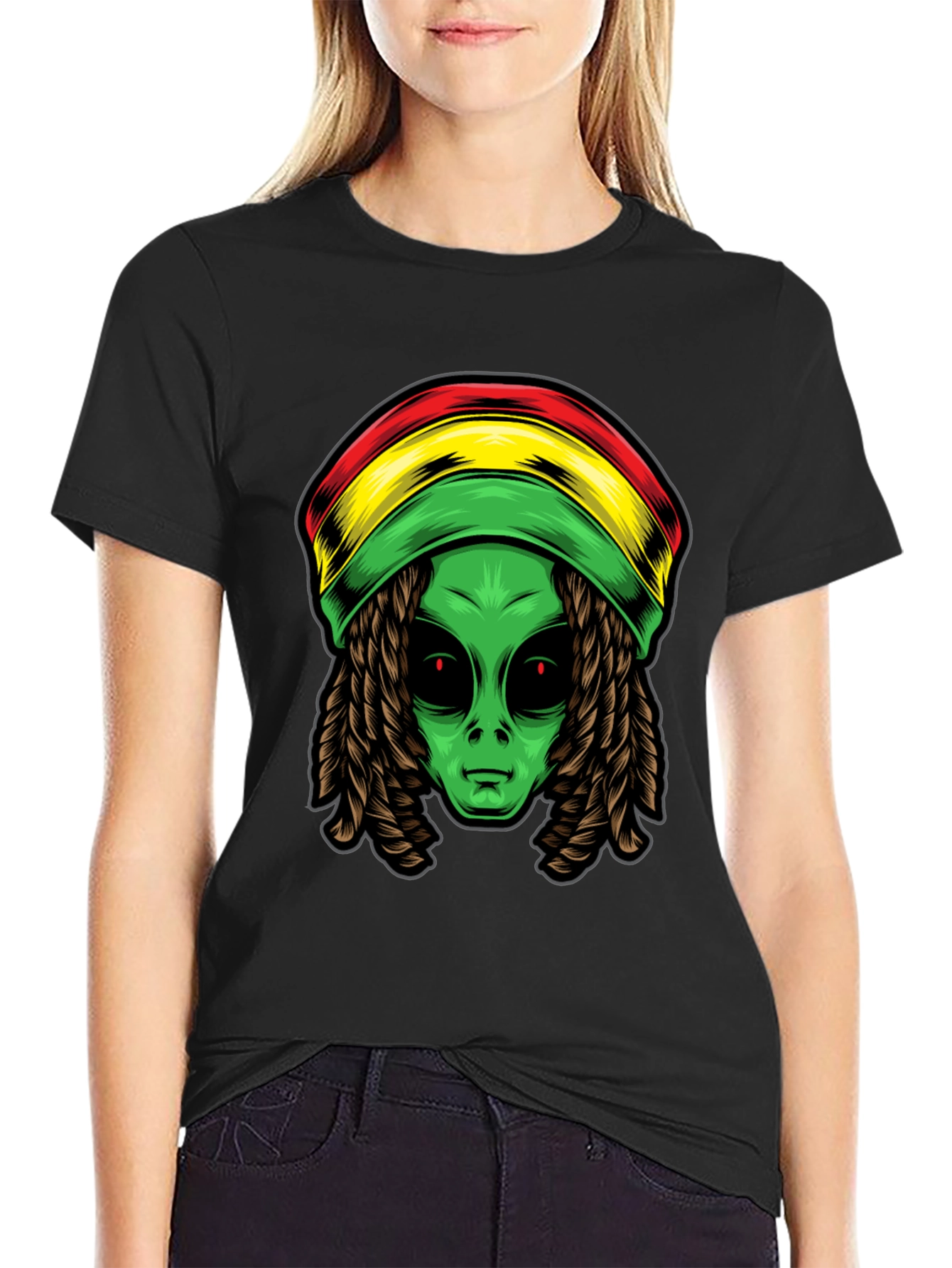 Rasta Alien T-Shirt - Cool Graphic Tee