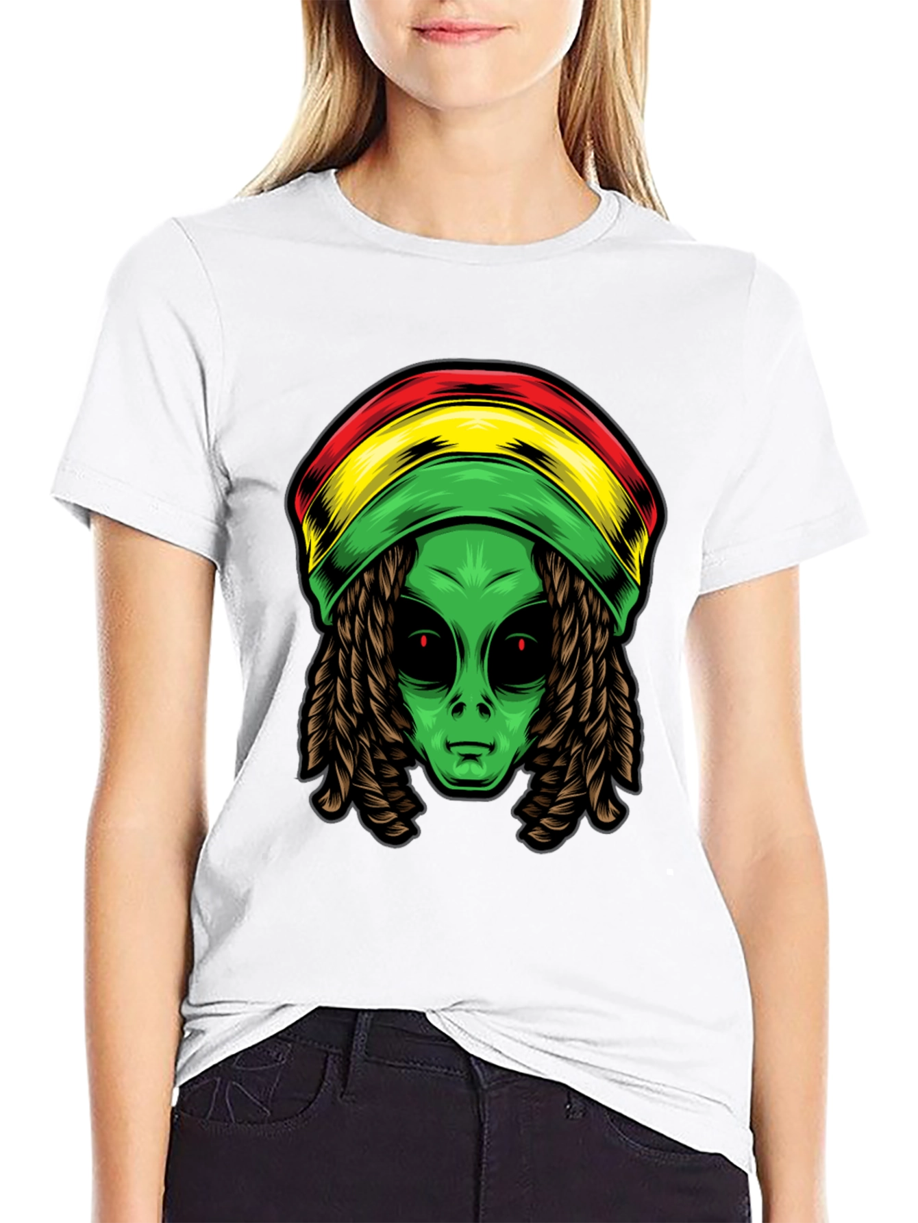 Rasta Alien T-Shirt - Cool Graphic Tee