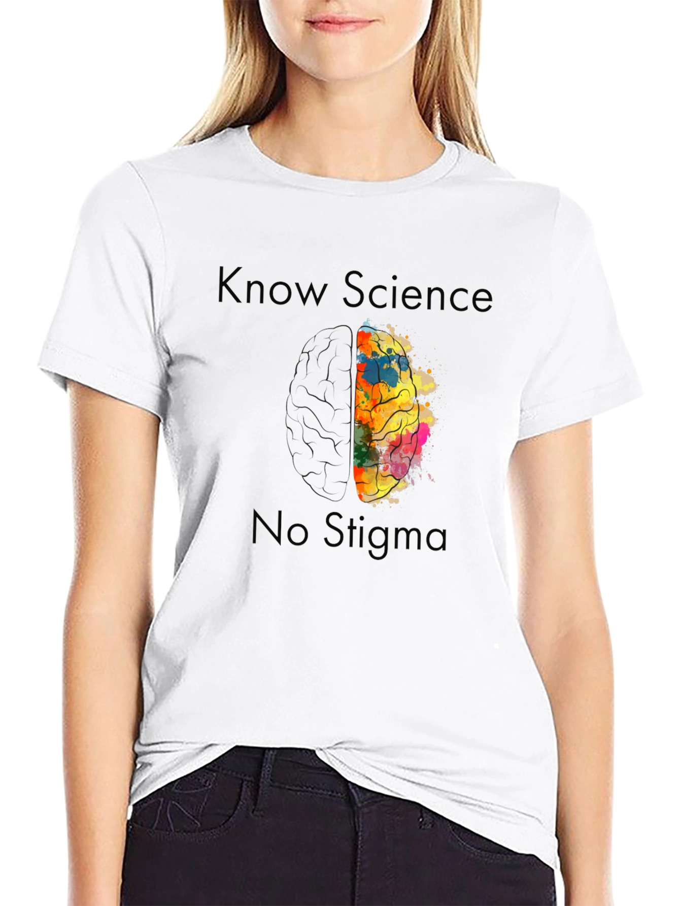Know Science No Stigma Brain Graphic Tee