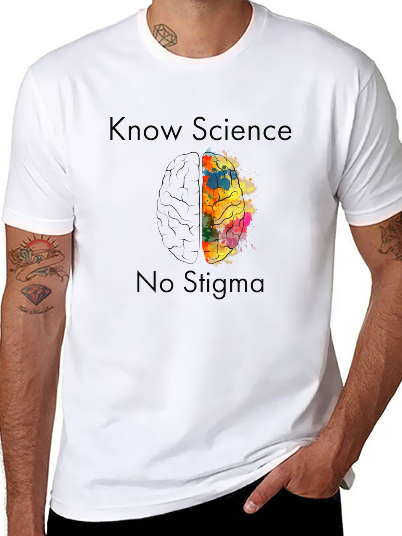 Know Science No Stigma Brain Graphic Tee