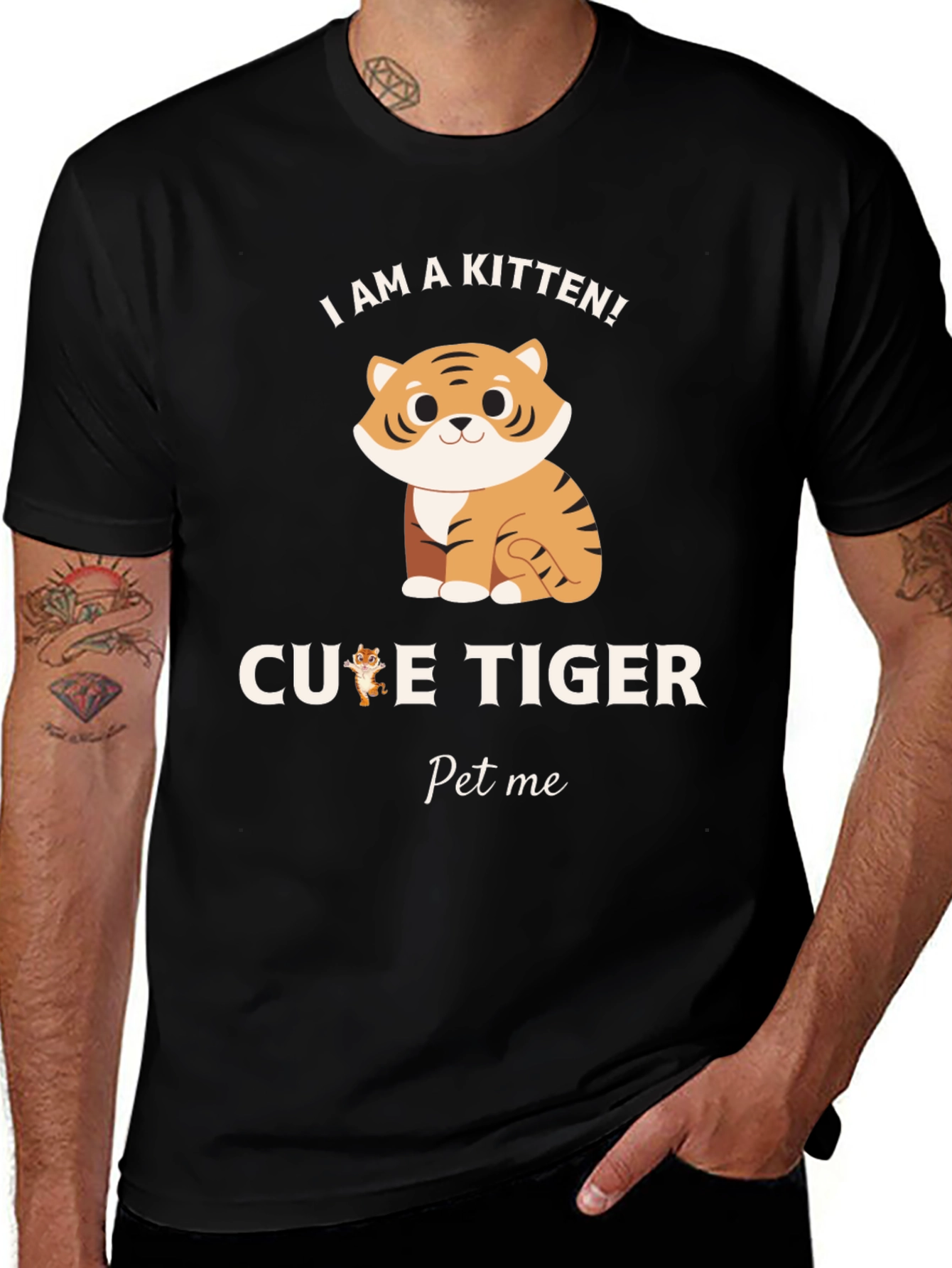 Cute Kitten Tiger Graphic Tee - Pet Me!