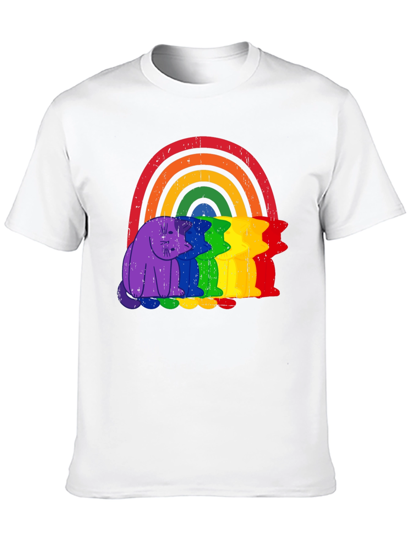 Rainbow Cat Graphic Tee - Pride Apparel