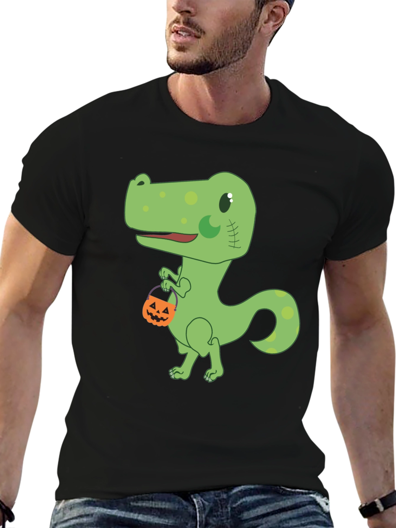 Halloween Dinosaur T-Shirt - Spooky Cute Design