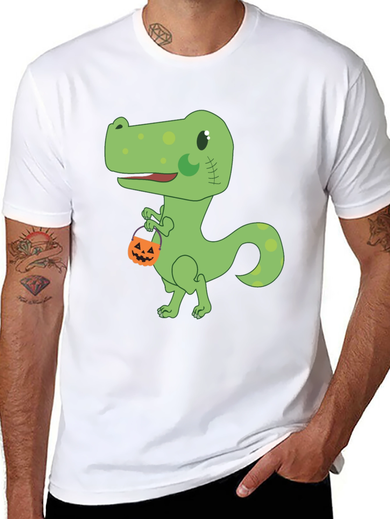 Halloween Dinosaur T-Shirt - Spooky Cute Design