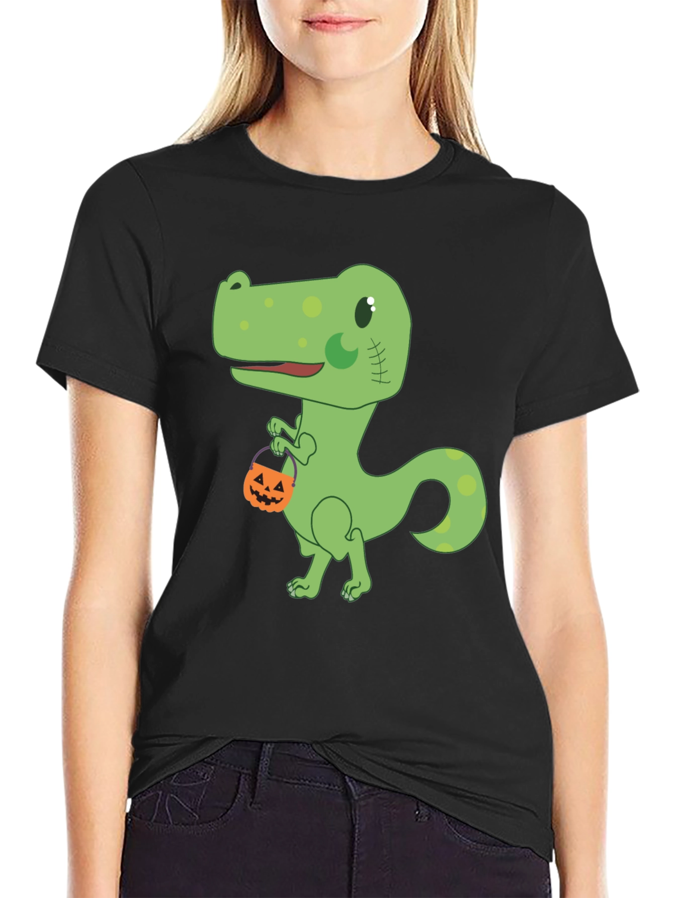 Halloween Dinosaur T-Shirt - Spooky Cute Design