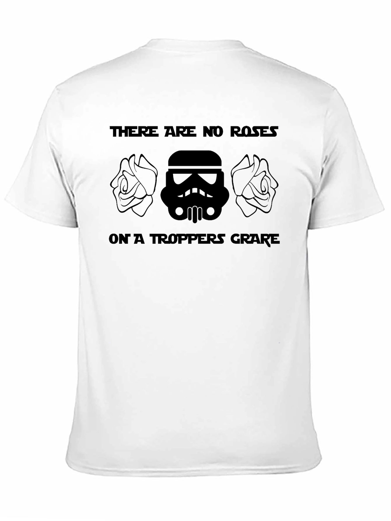 Star Wars Stormtrooper Roses Mens Black T-Shirt
