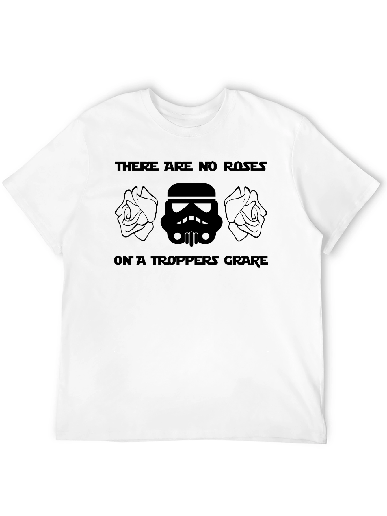 Star Wars Stormtrooper Roses Mens Black T-Shirt