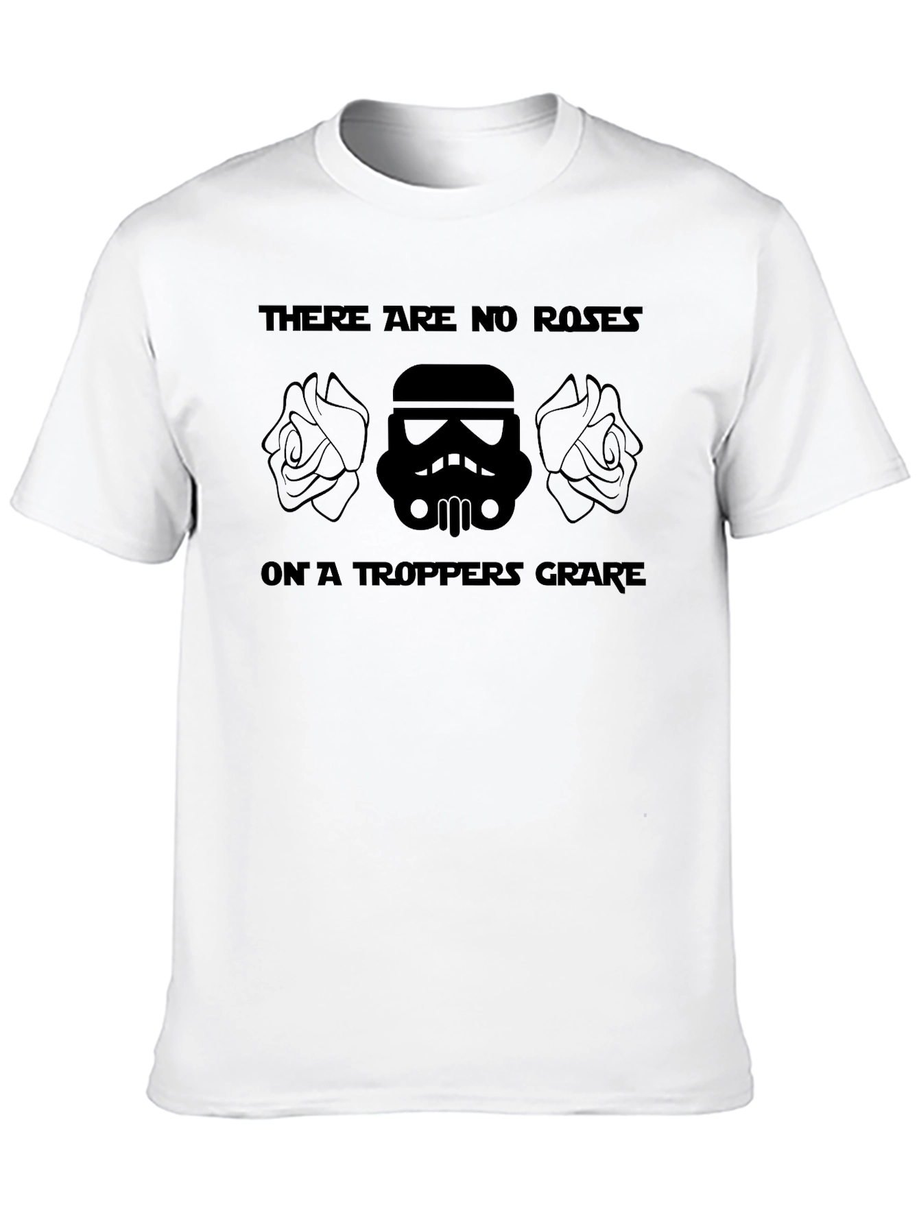 Star Wars Stormtrooper Roses Mens Black T-Shirt
