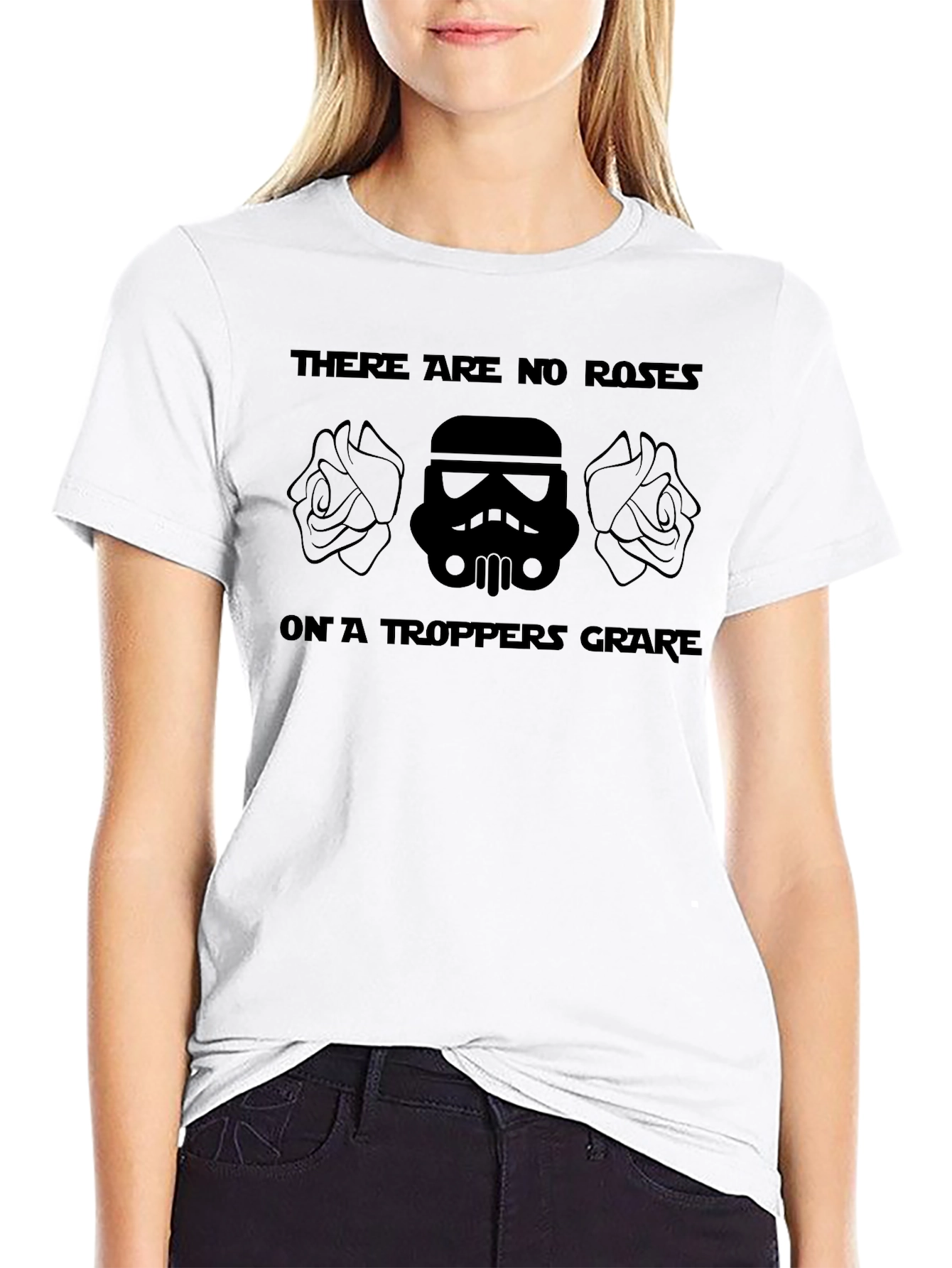 Star Wars Stormtrooper Roses Mens Black T-Shirt