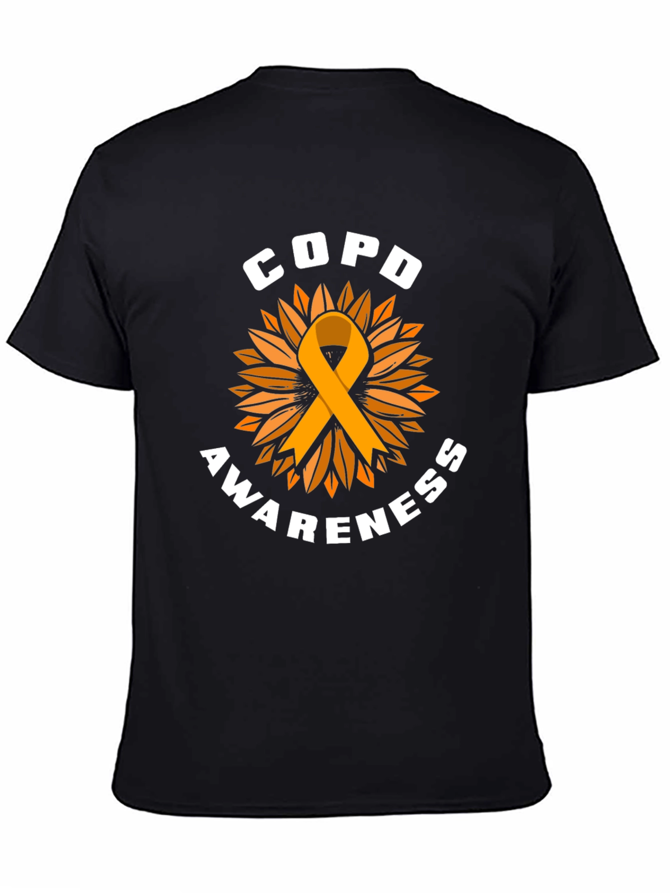 COPD Awareness T-Shirt with Sunflower Ribbon Design