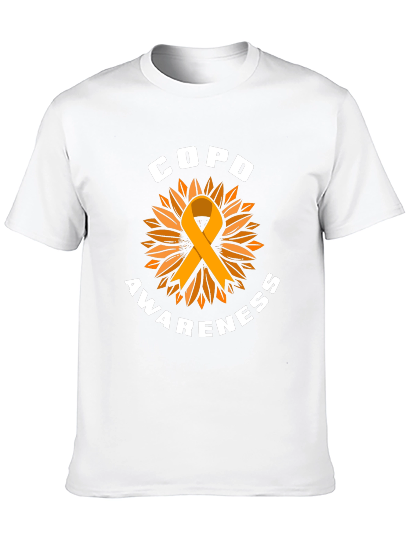COPD Awareness T-Shirt with Sunflower Ribbon Design