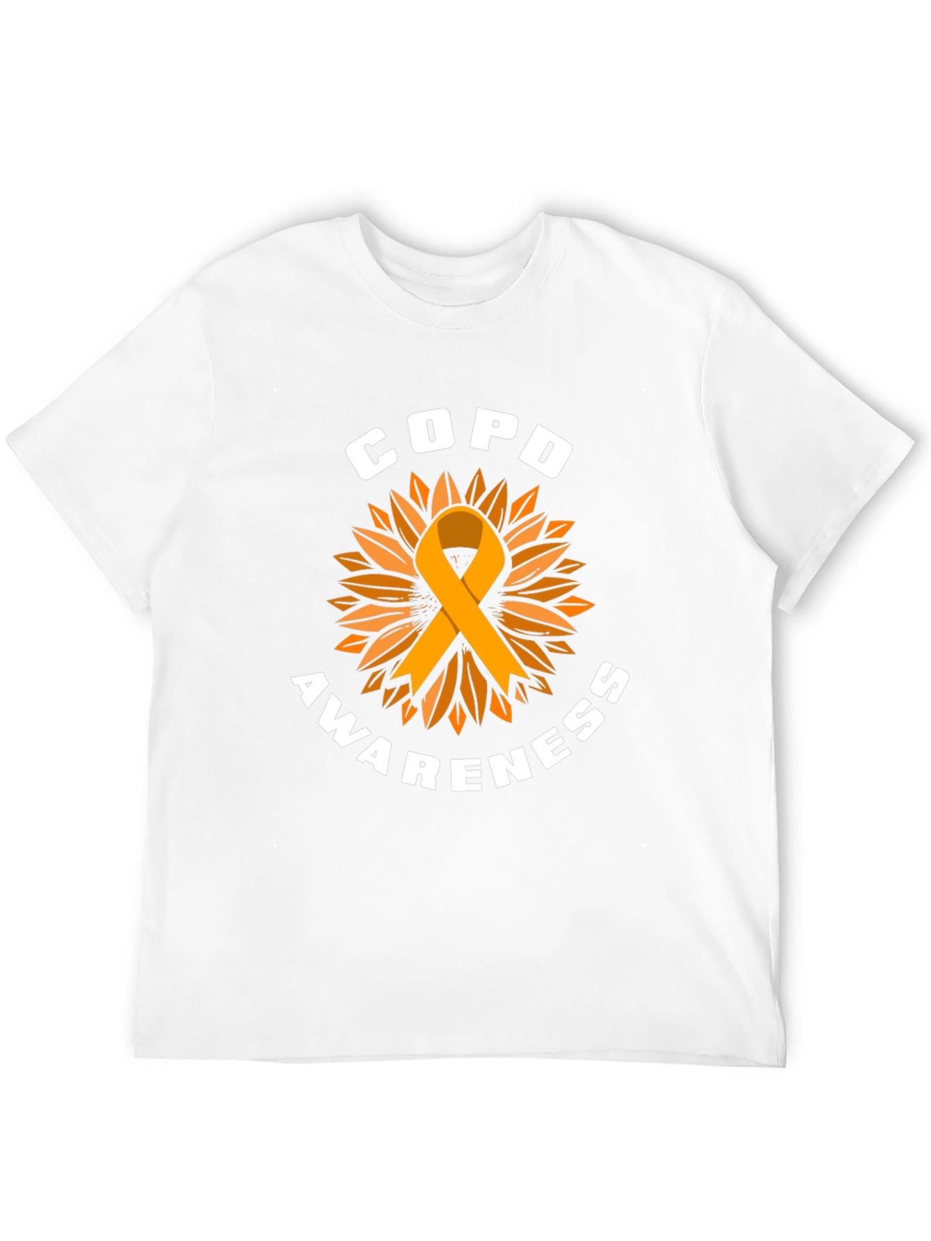 COPD Awareness T-Shirt with Sunflower Ribbon Design