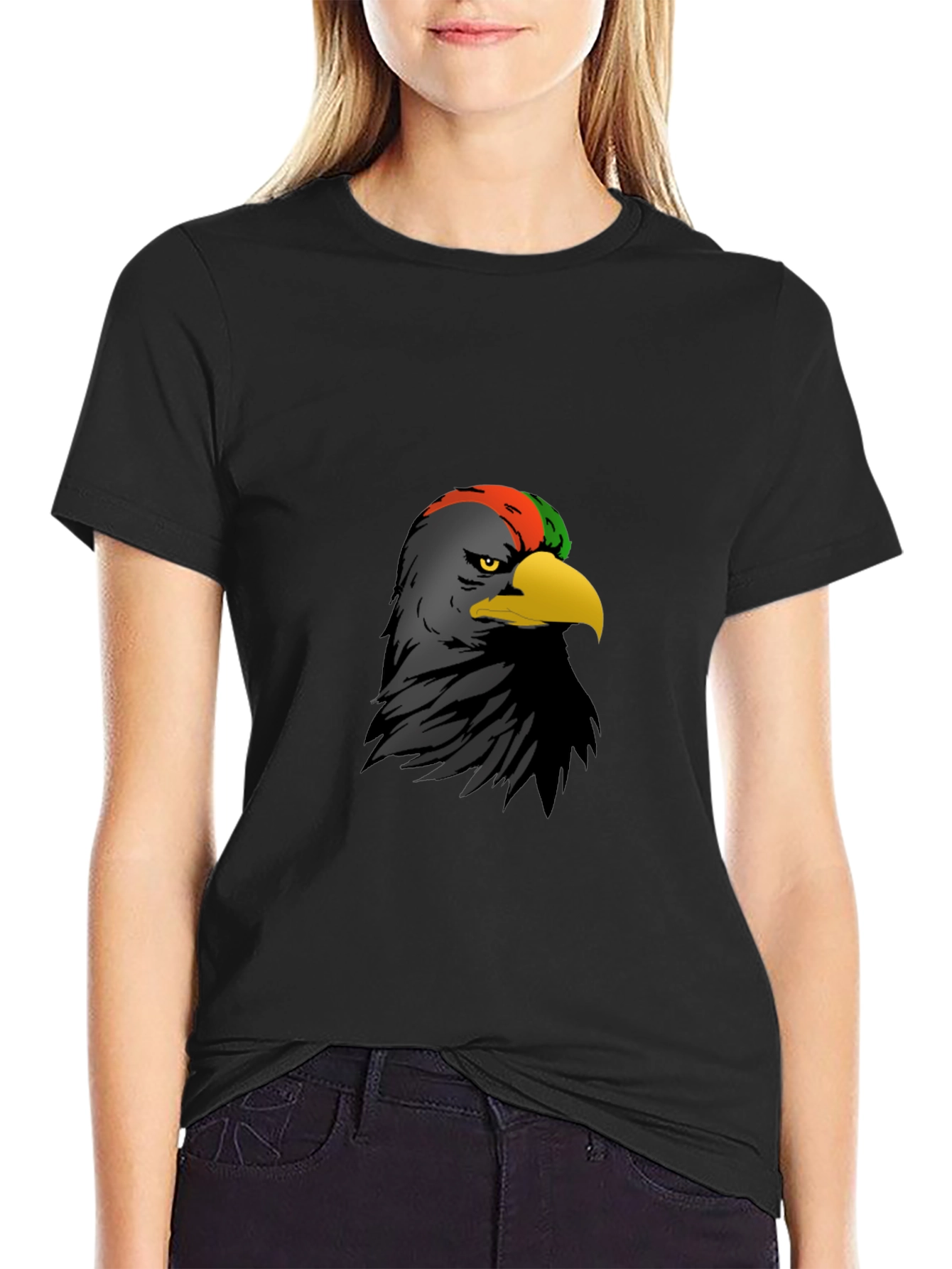Black Tee with Eagle Graphic