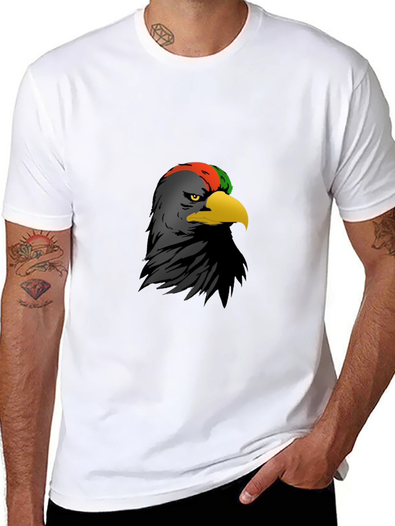 Black Tee with Eagle Graphic