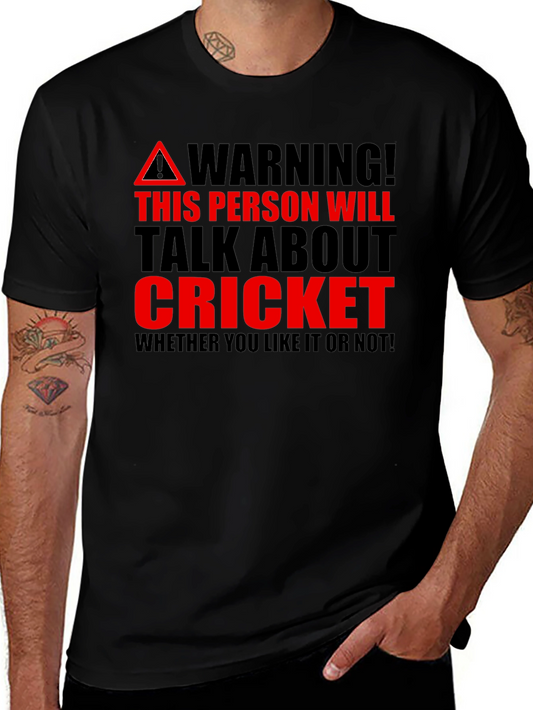 Cricket Fan Warning T-Shirt - Talk About Cricket