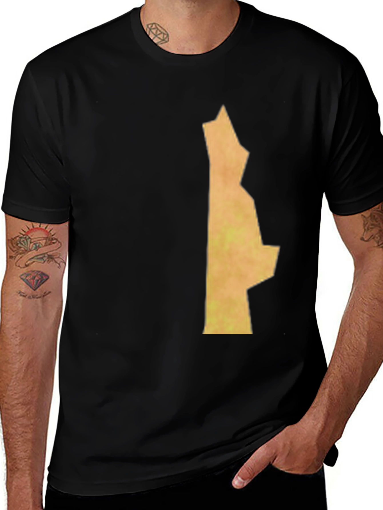 Unique State Outline Graphic Black T-Shirt