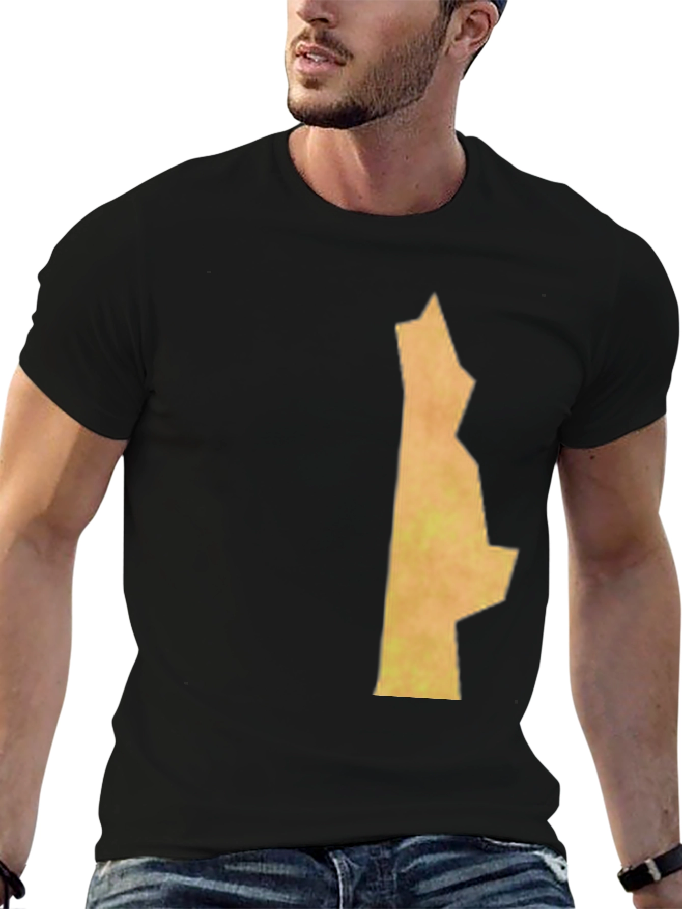 Unique State Outline Graphic Black T-Shirt