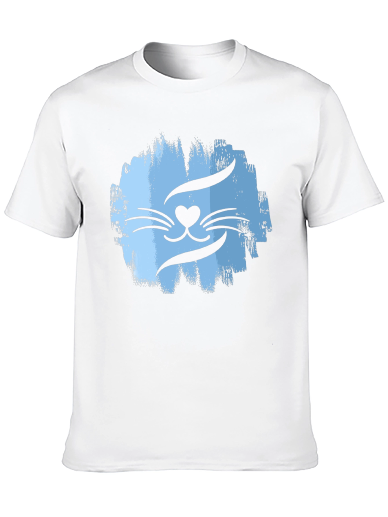 Cool Cat Face Graphic T-Shirt - Mens Black Tee