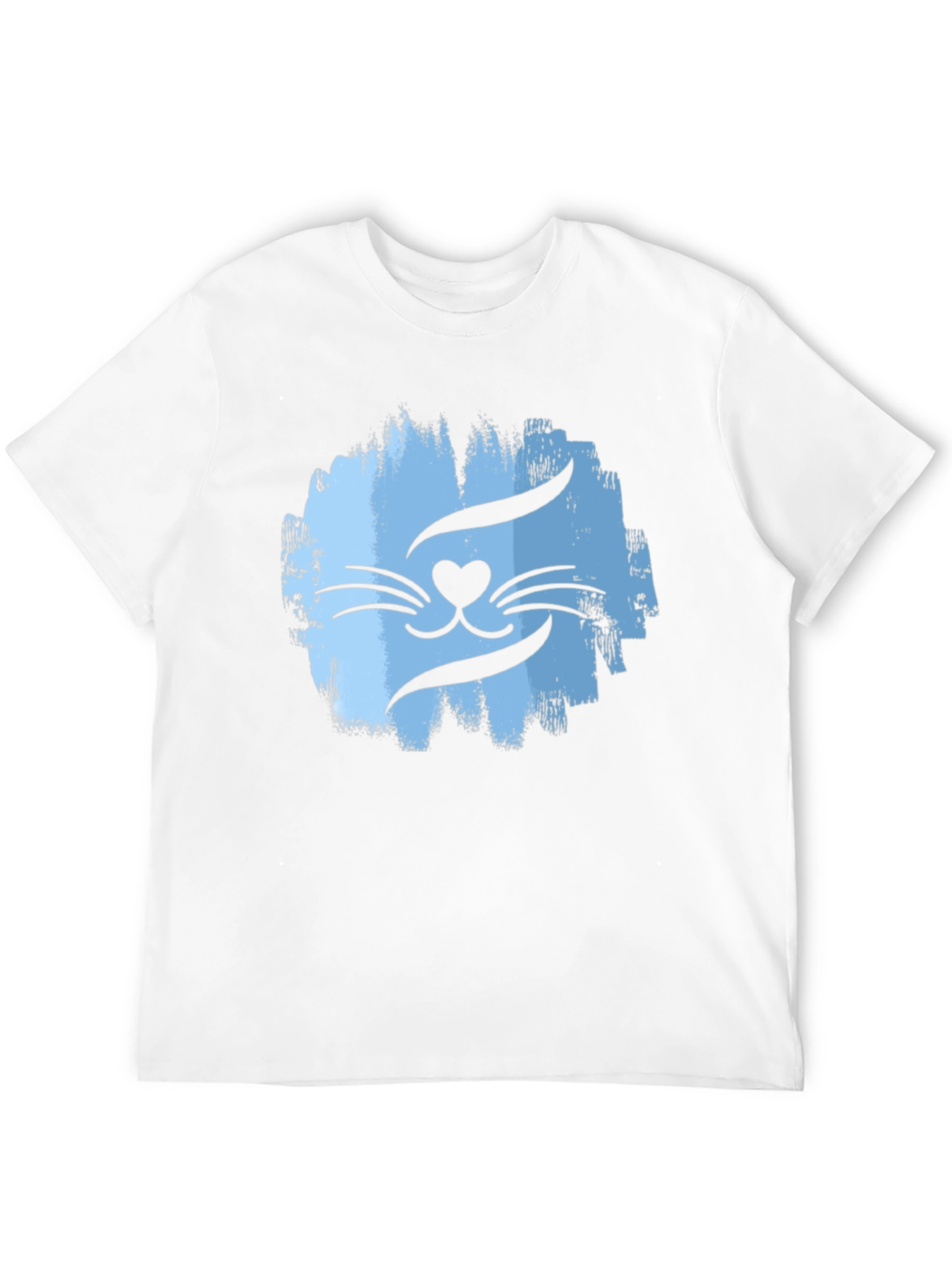 Cool Cat Face Graphic T-Shirt - Mens Black Tee