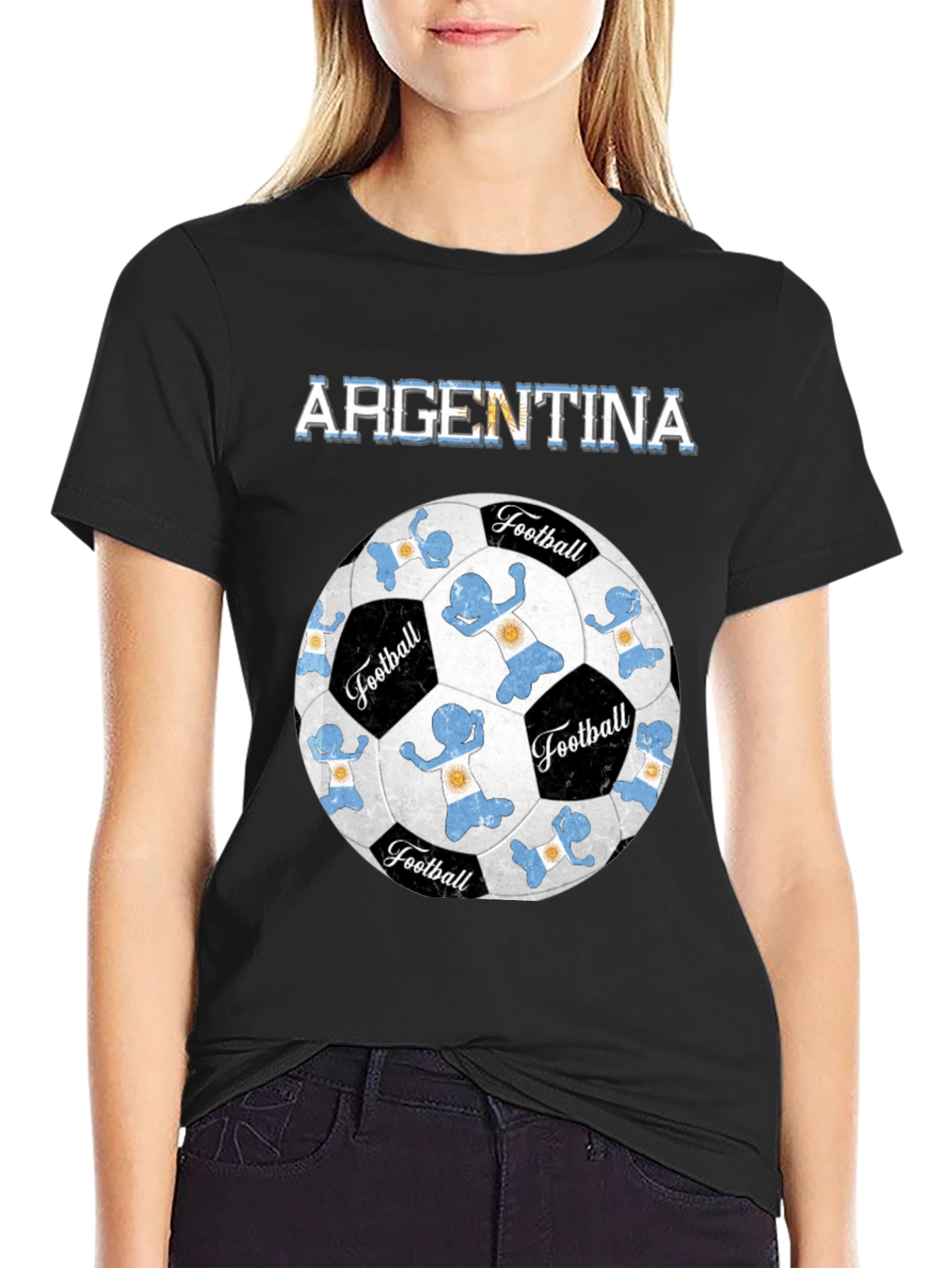 Argentina Football T-Shirt Soccer Ball Design