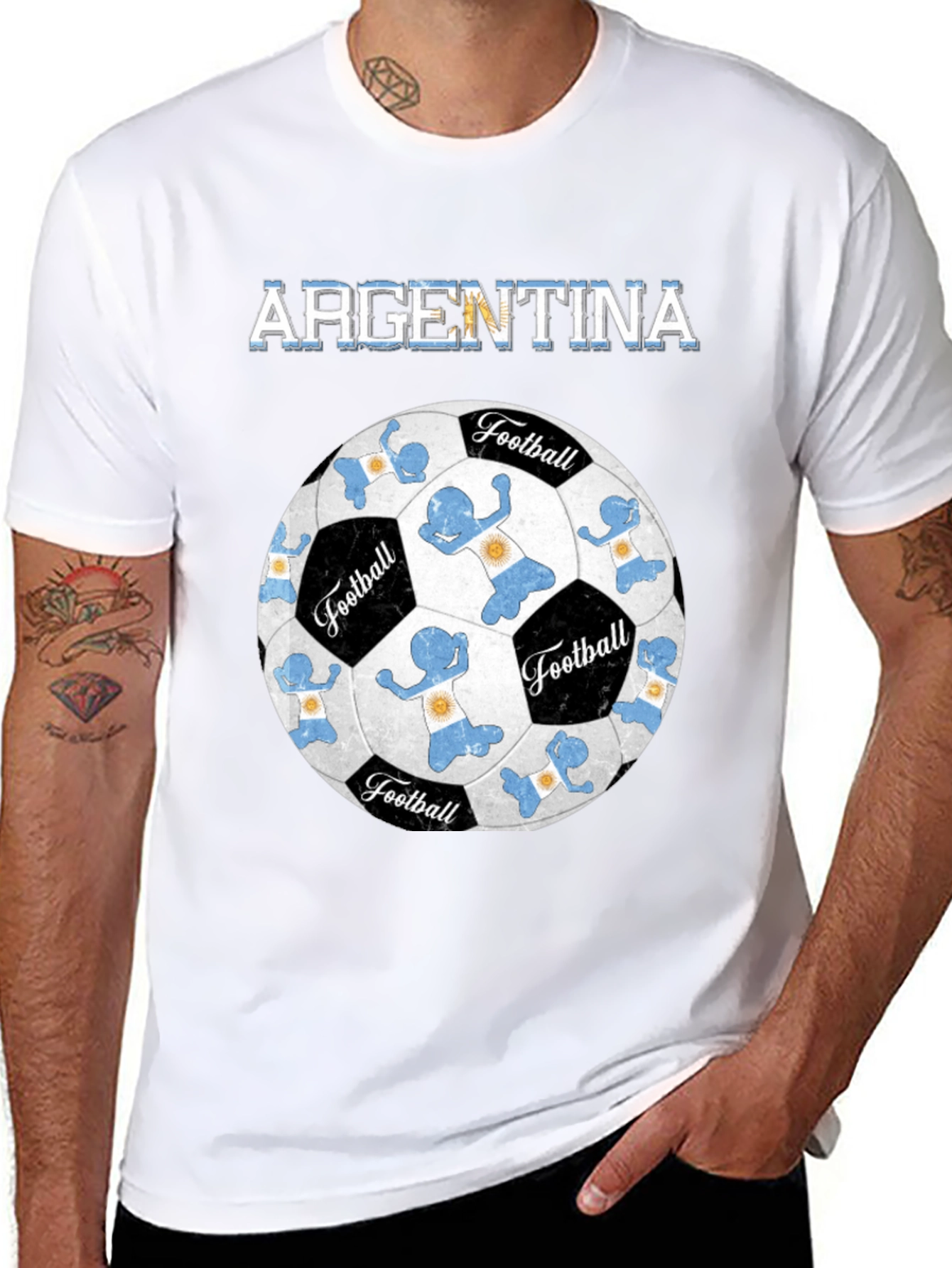 Argentina Football T-Shirt Soccer Ball Design