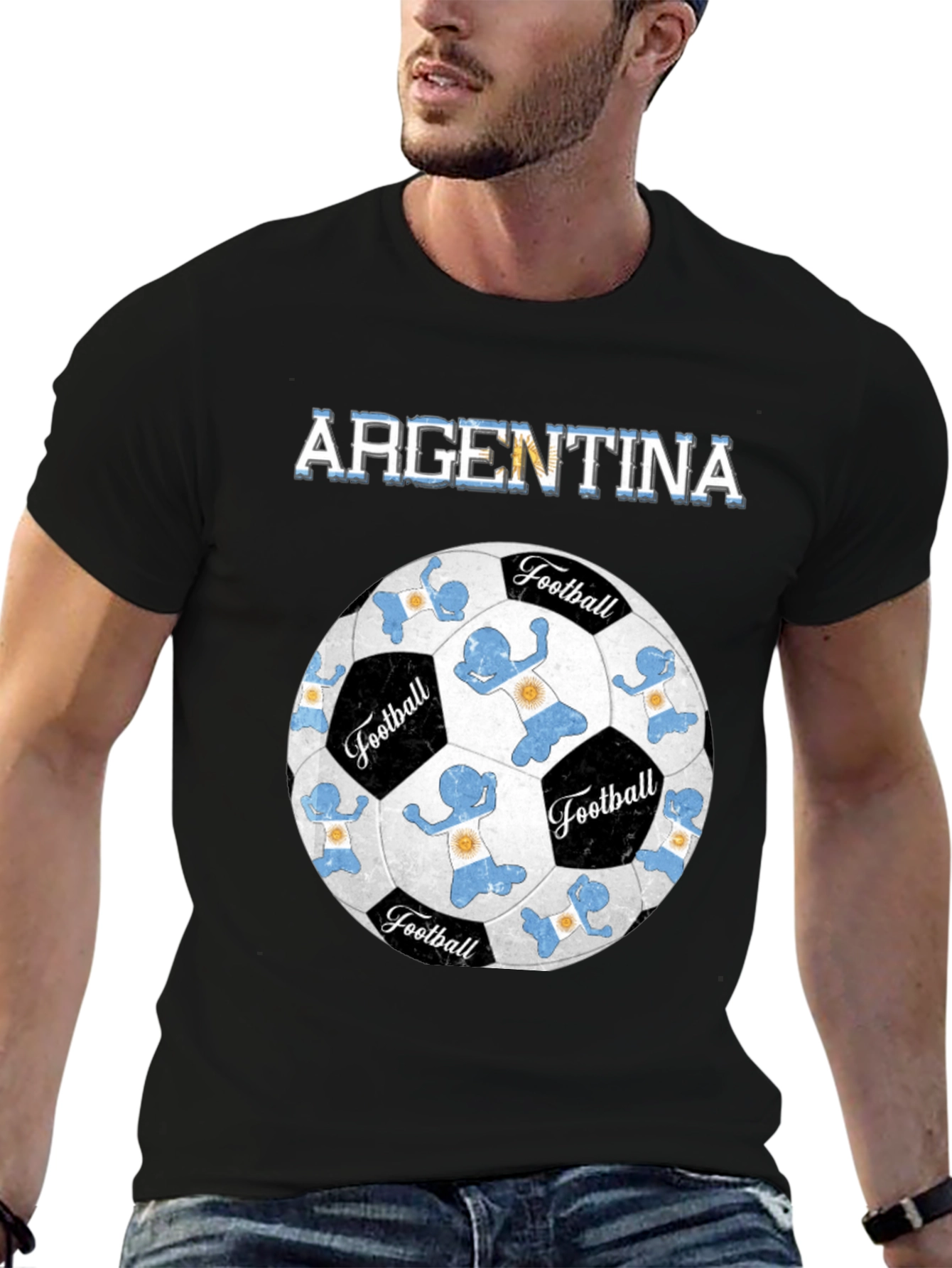 Argentina Football T-Shirt Soccer Ball Design