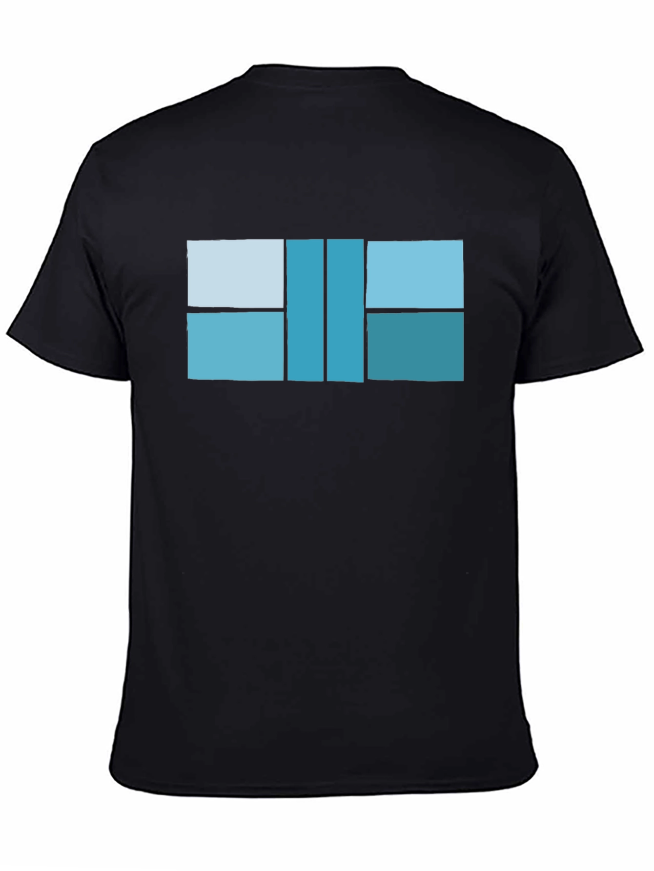 Modern Geometric Design T-Shirt - Black