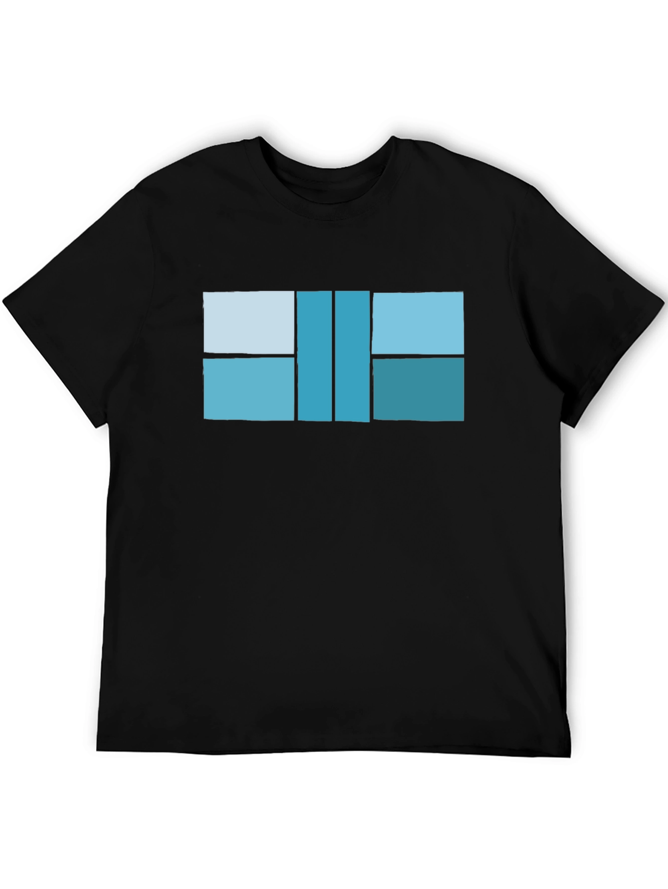 Modern Geometric Design T-Shirt - Black