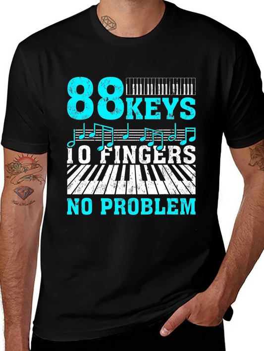 88 Keys 10 Fingers No Problem T-Shirt Music Piano Player
