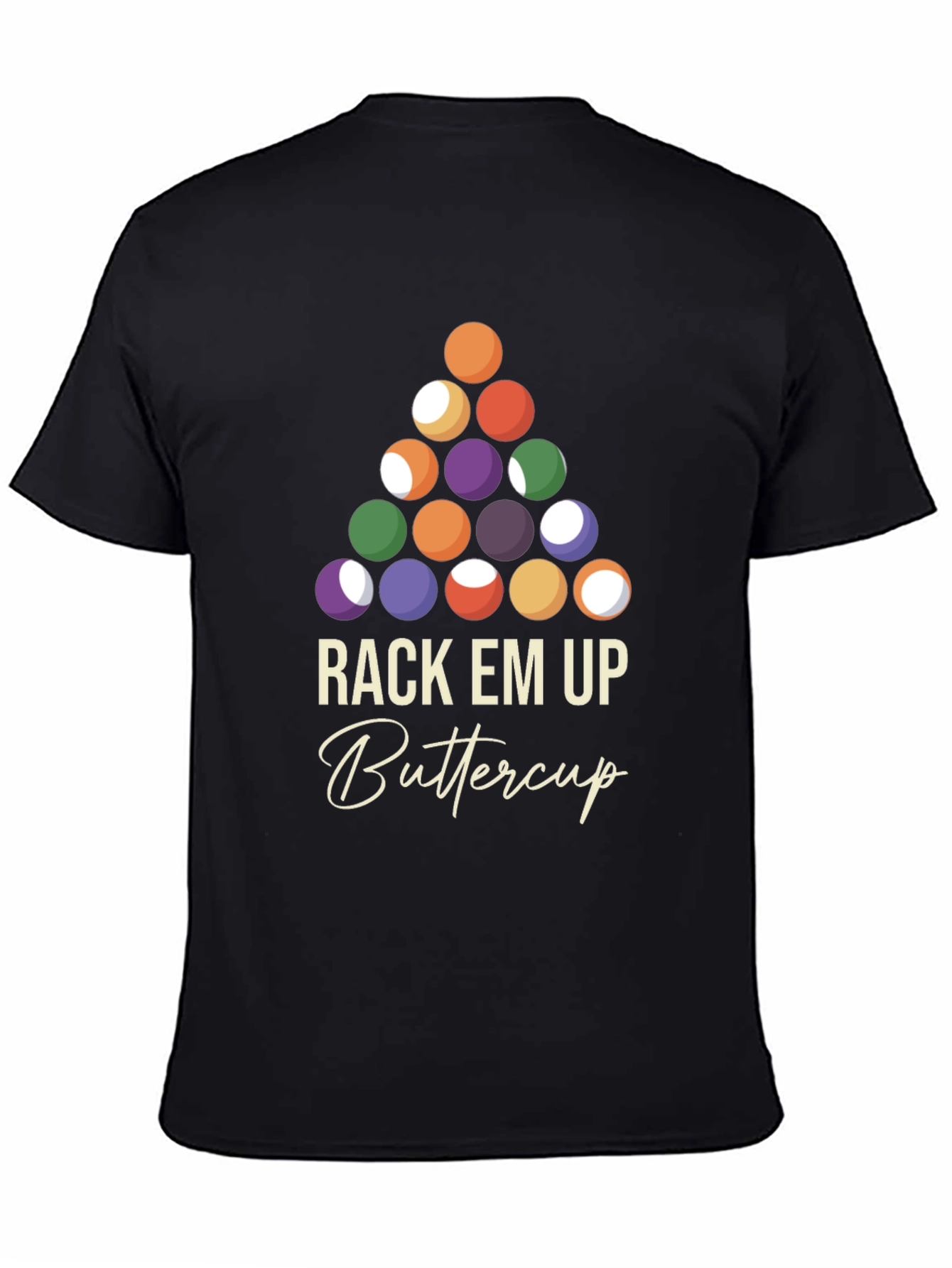 Rack Em Up Buttercup T-Shirt - Billiards Design